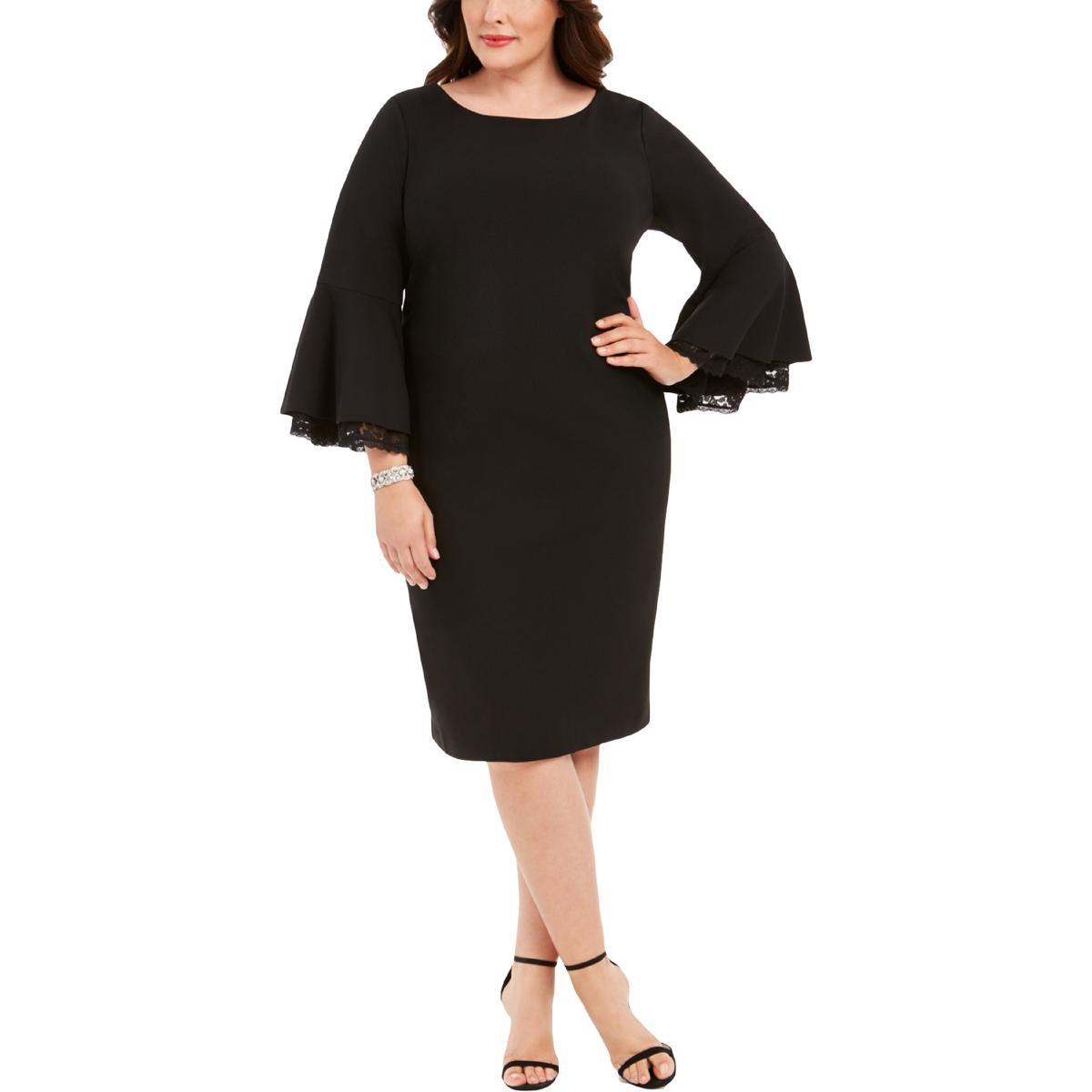 Calvin Klein Plus Night Out Lace Trim Sheath Dress in Black Lyst