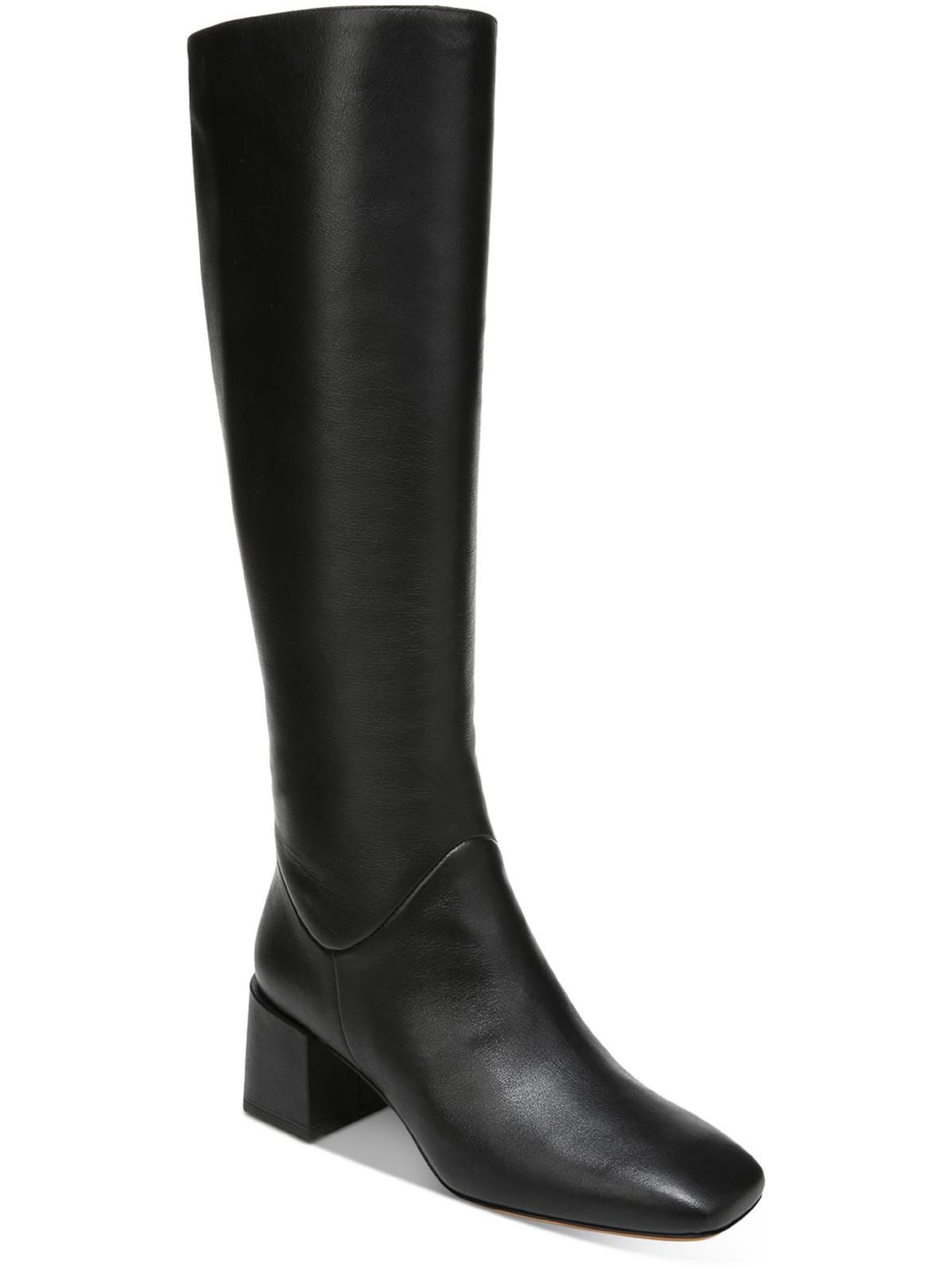 Vince Kendra Leather Square Toe Knee-high Boots in Black | Lyst