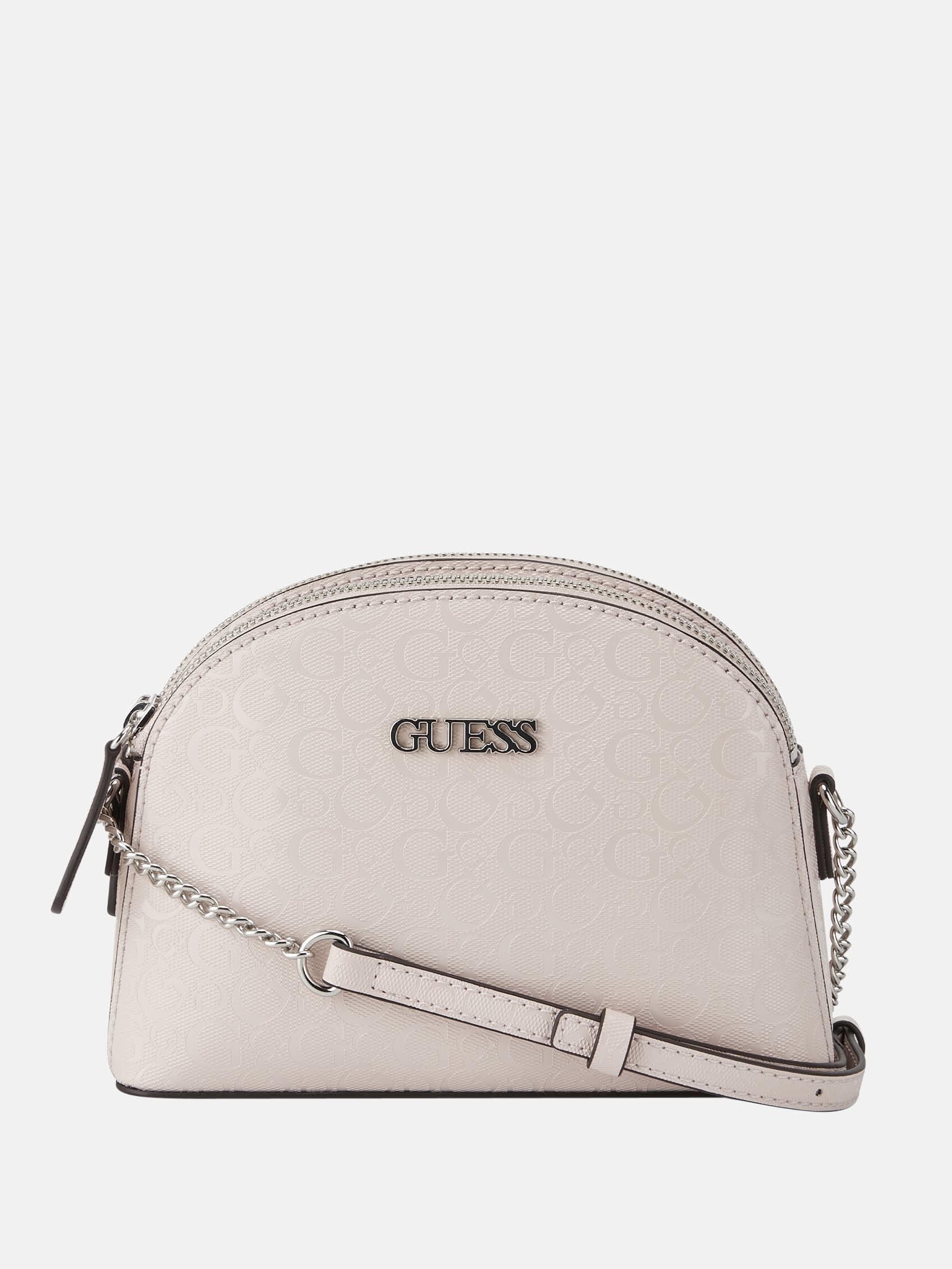 Guess Factory Mcclain Logo Mini Dome Crossbody in Natural | Lyst