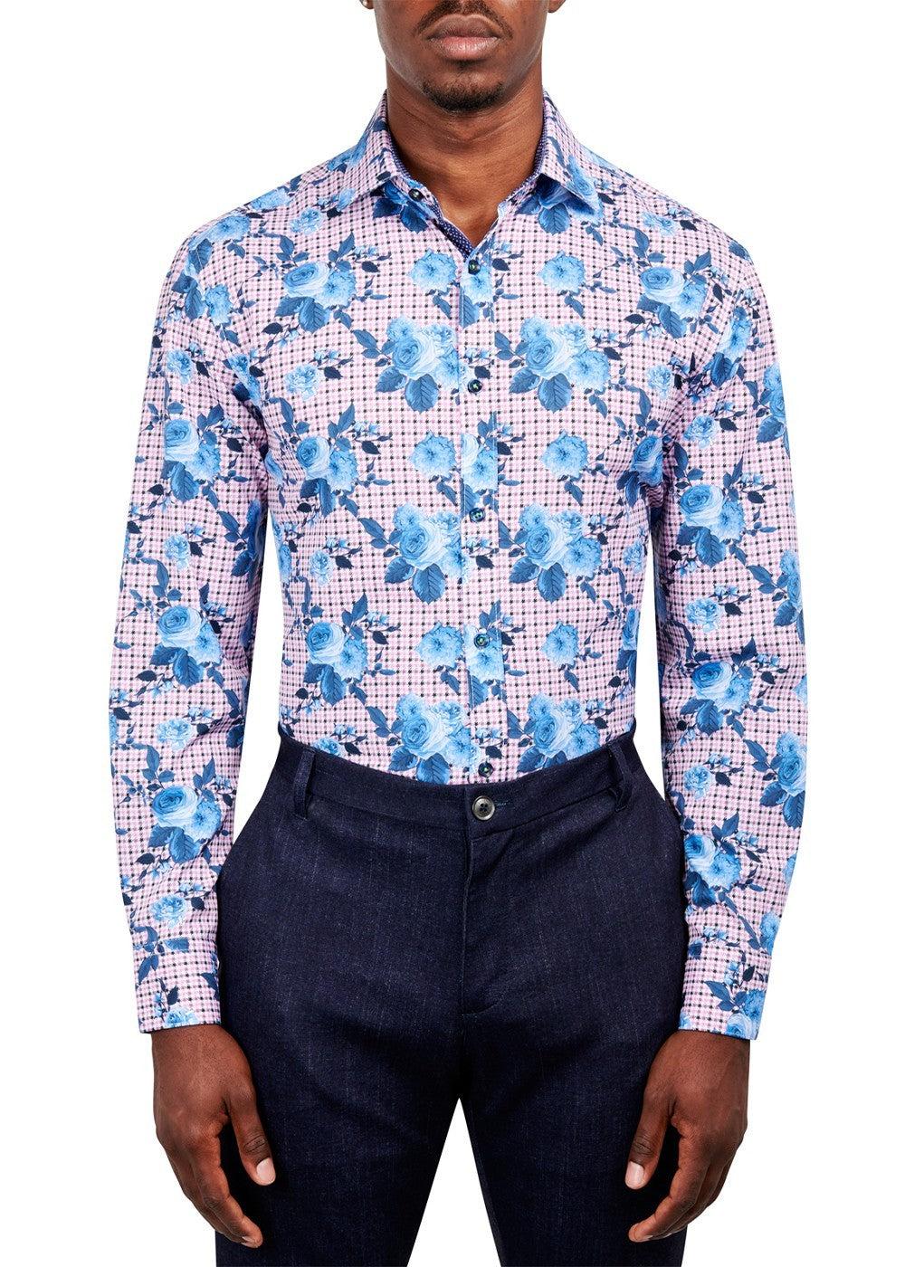 society of threads men's dress shirts SOCIETY OF THREADS Men's Slim Fit Lavender Solid Performance Stretch Dress Shirt, Lilac, Medium