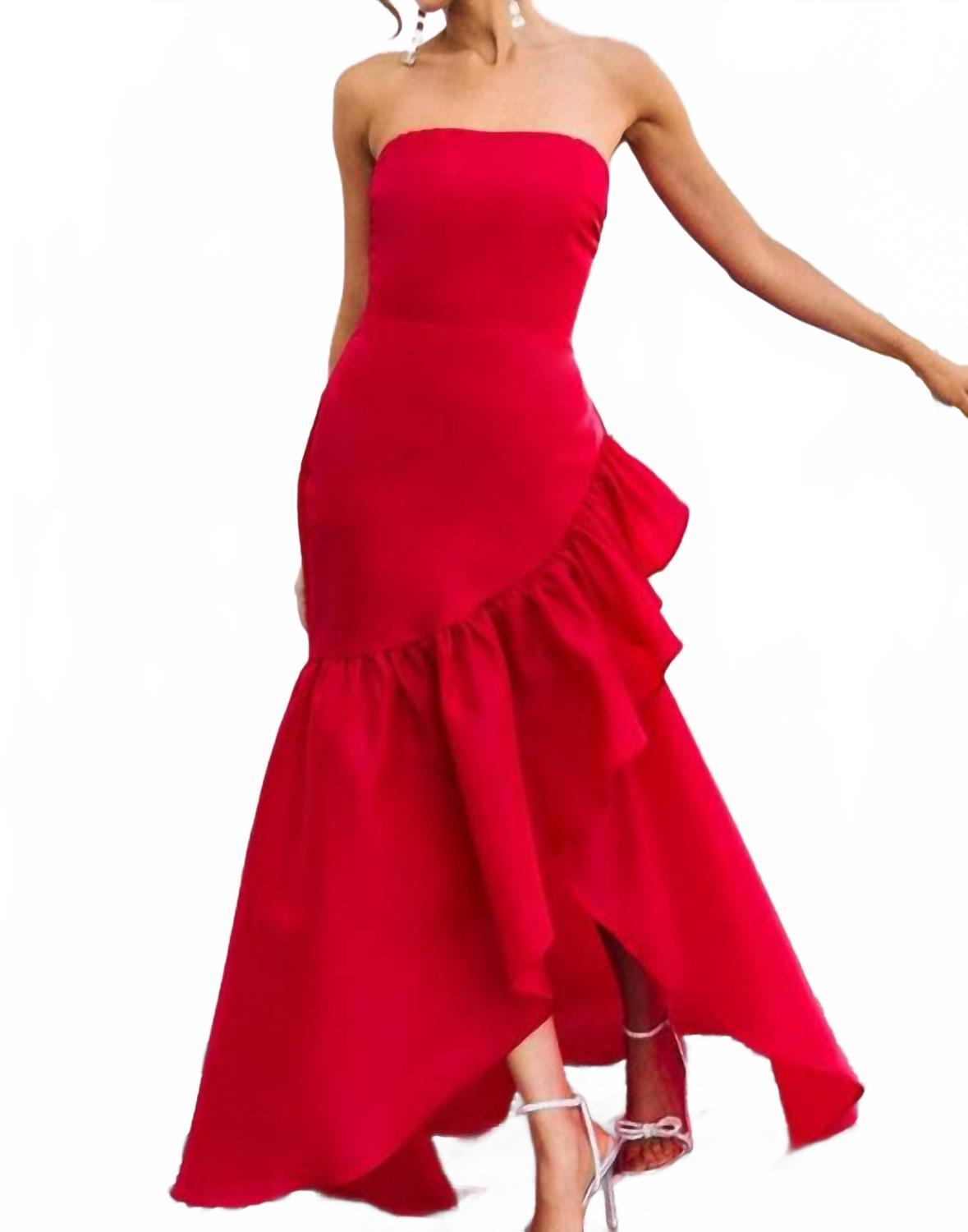 fitted lace wedding dress Plus Size Dress, Prom, Bridesmaid, Gowns Red main image 1