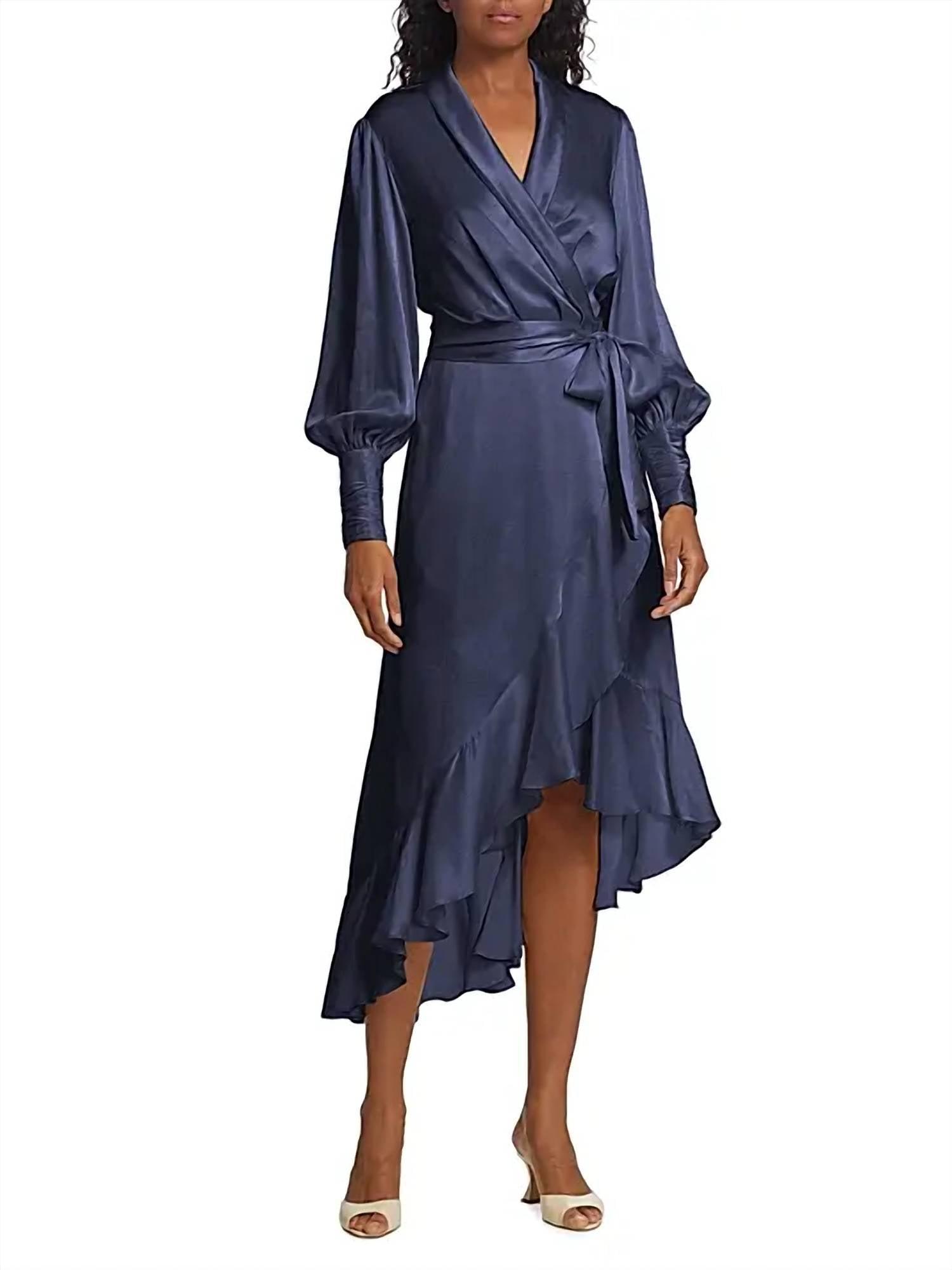 knee length dresses for ladies silk wrap midi dress main image 0