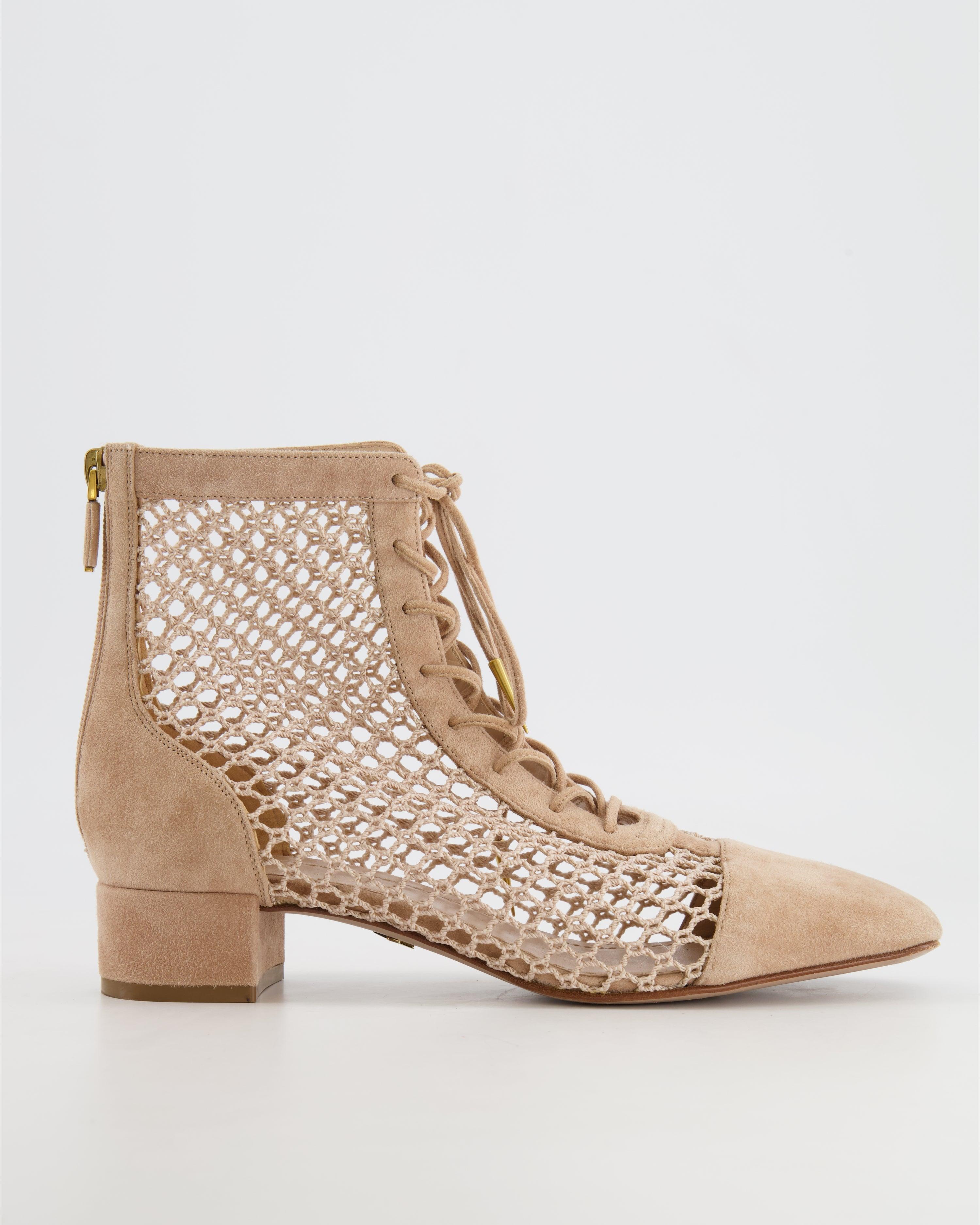 Dior Suede Naughtily d Heeled Ankle Boots in Natural Lyst