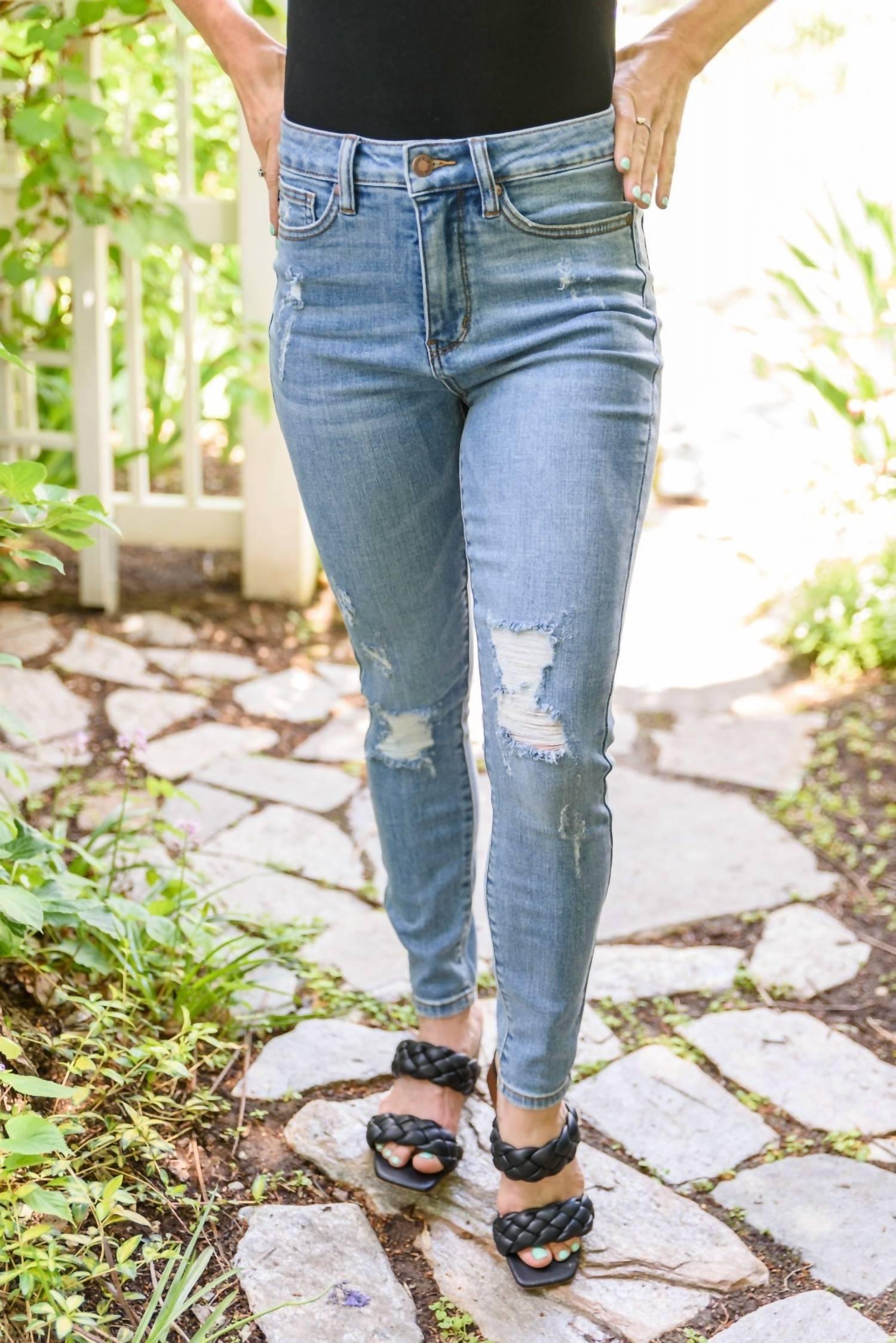 Judy Blue Highwasted Tummy Control Skinny Jean in Blue Lyst
