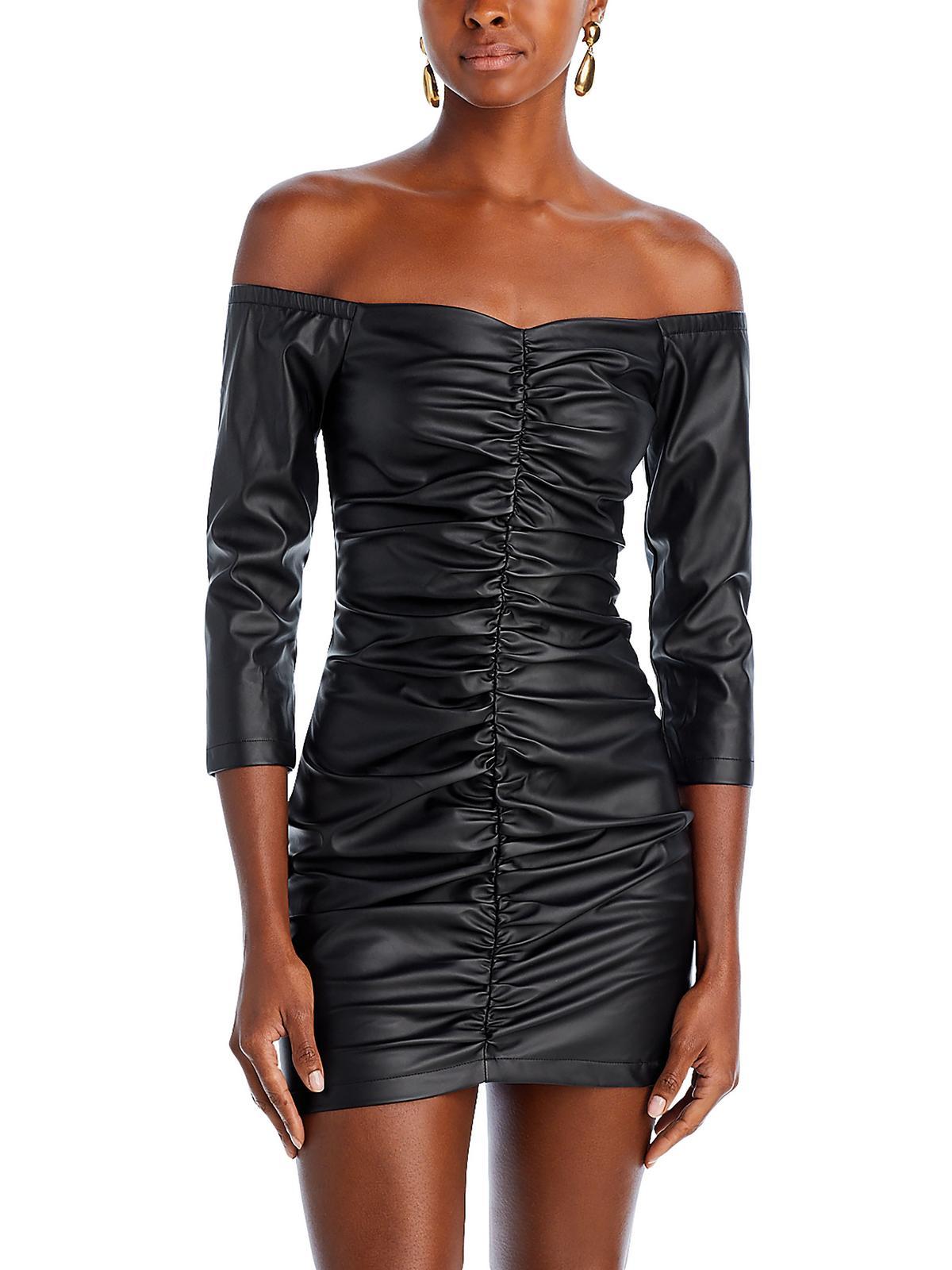 LUCY PARIS-NIA FAUX SUEDE MINI SKIRT