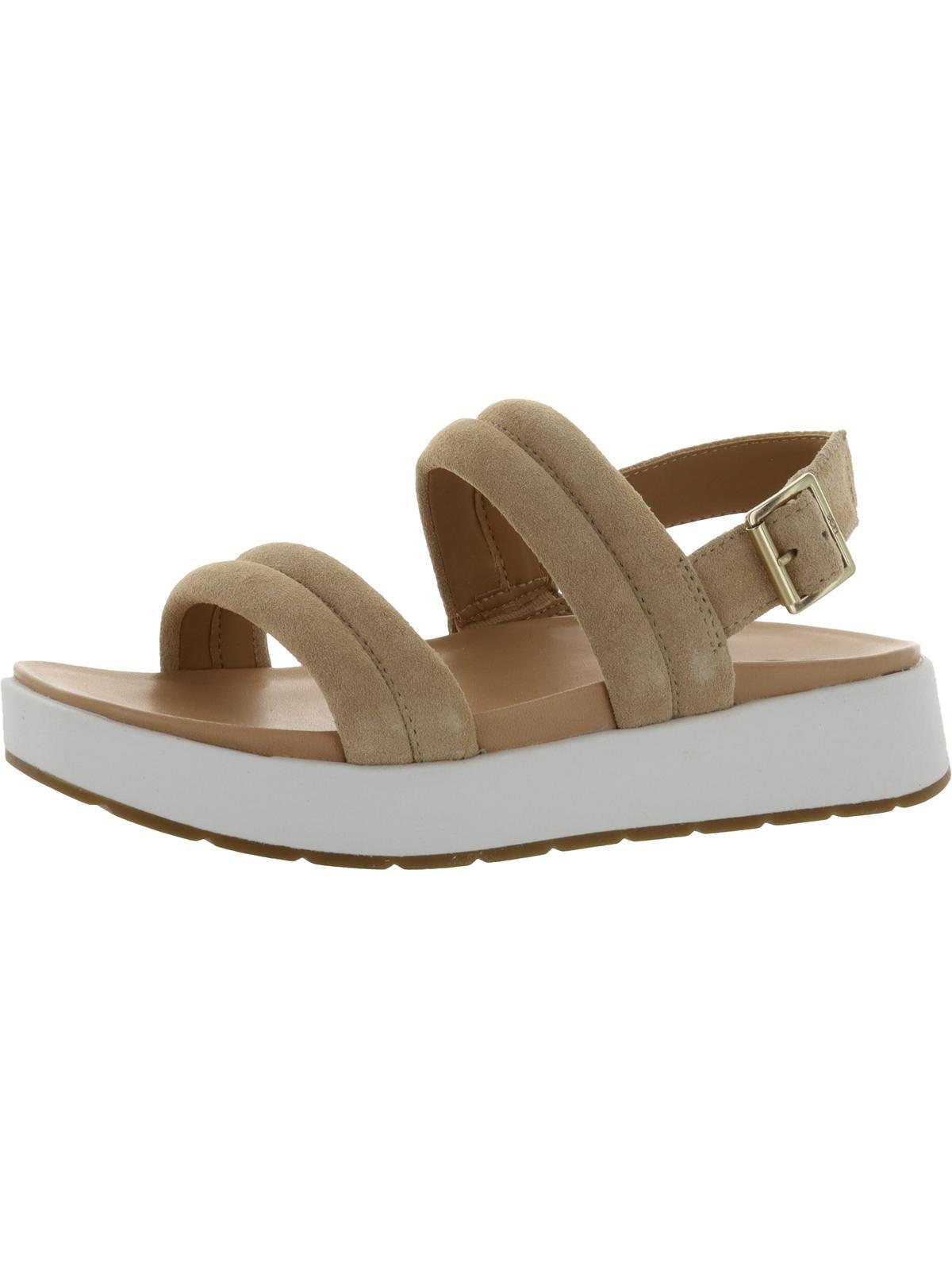 UGG Lynnden Suede Square Toe Wedge Sandals | Lyst