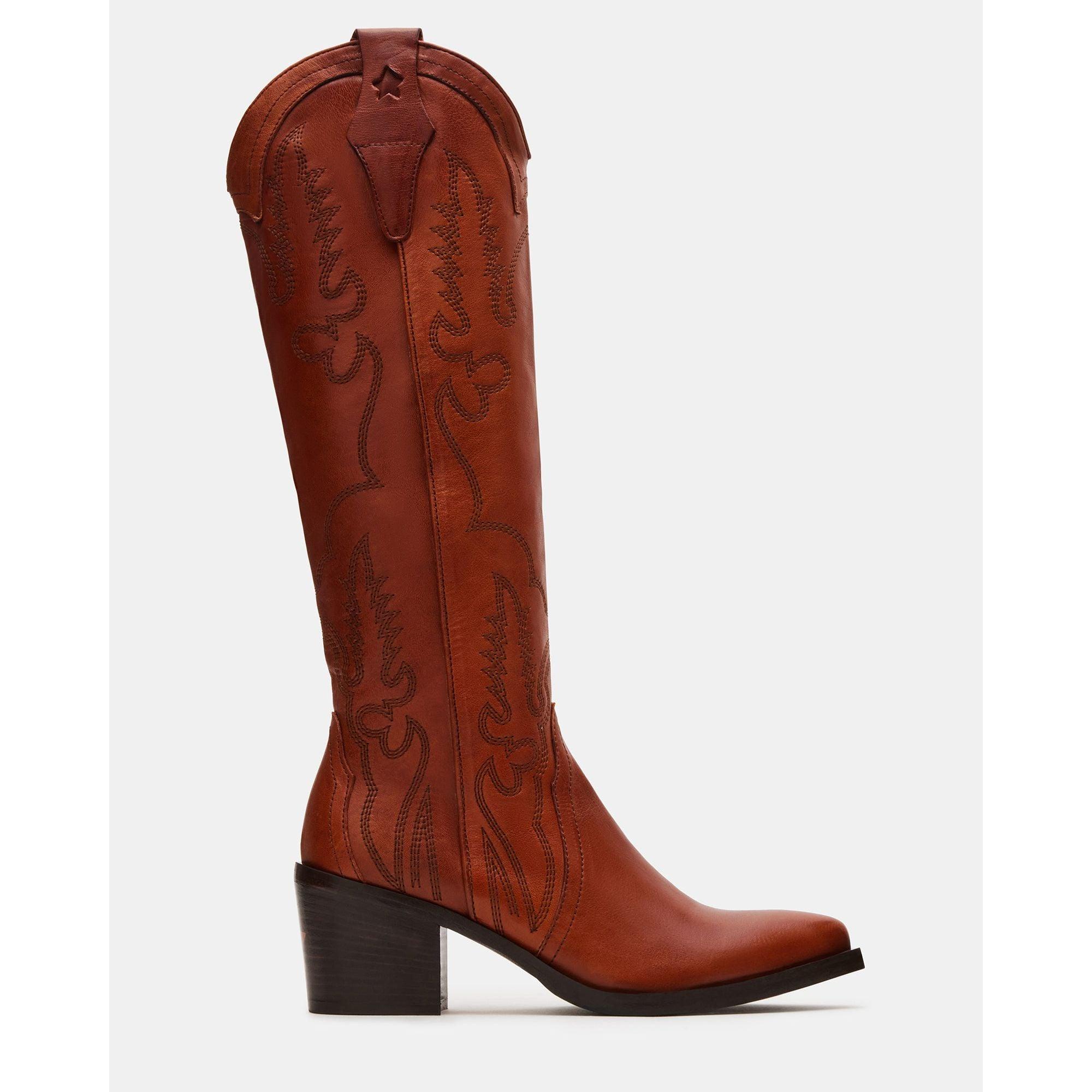 ★Steve Madden★新作★大人気★SALOON COGNAC★ブーツ Steve Madden Saloon Cognac Leather in Brown | Lyst