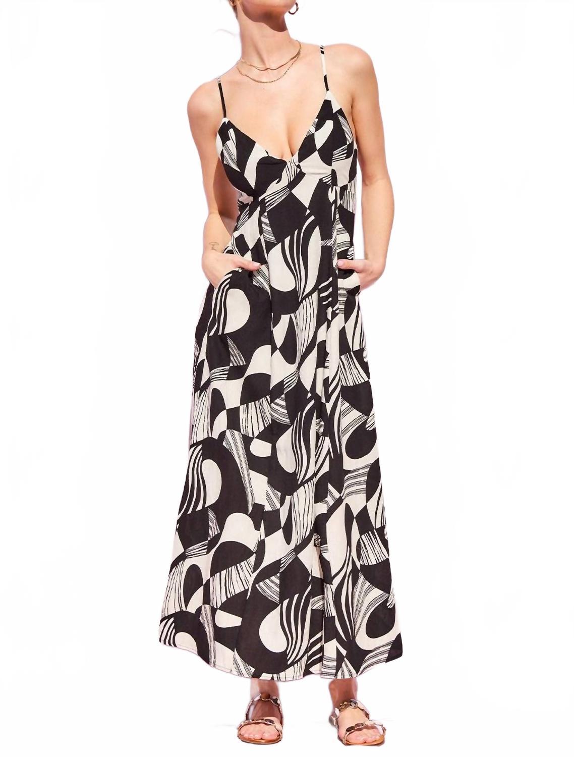 illa illa maxi dress illa illa V-Neck Printed Maxi Dress in White