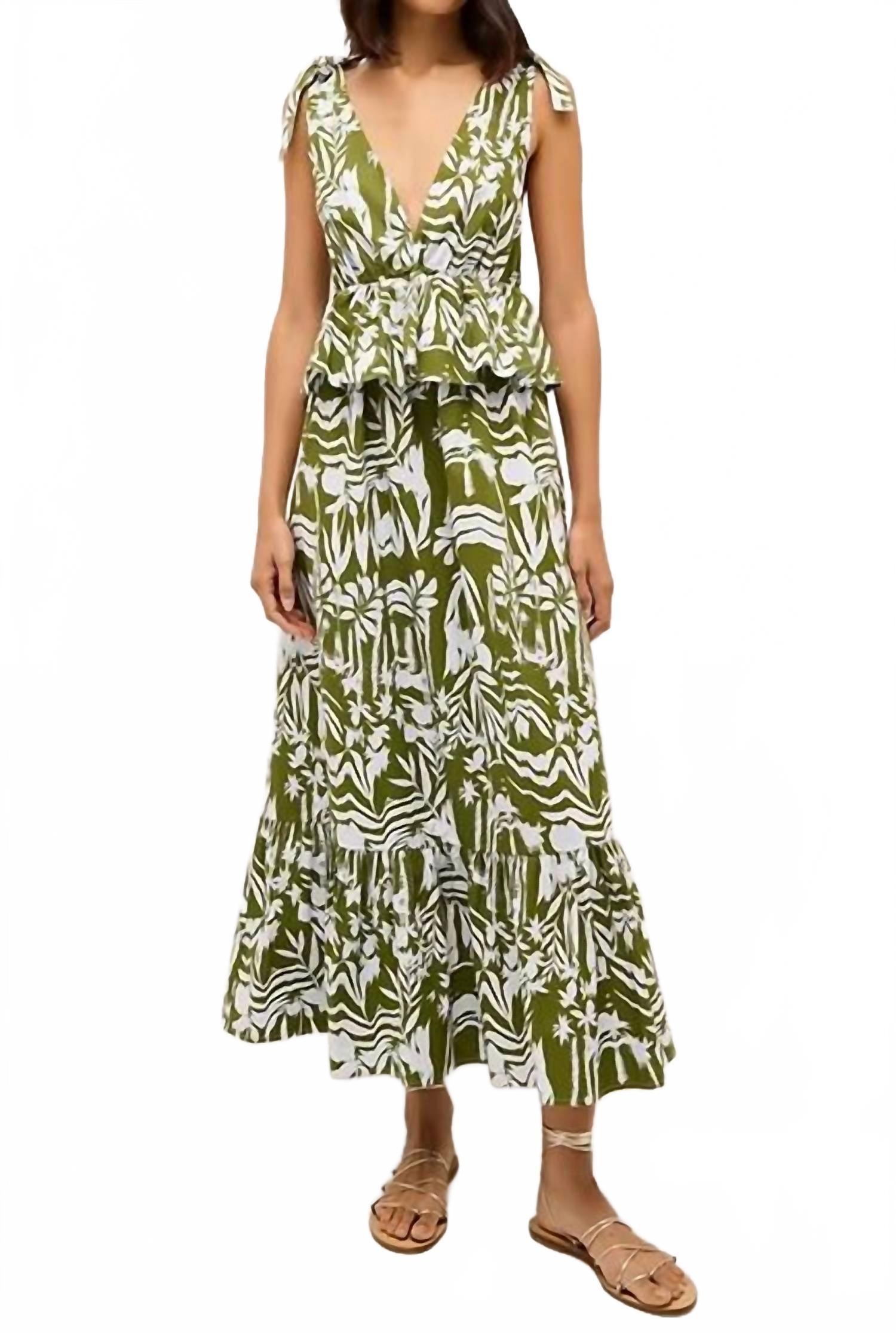 green emerald velvet dress Olivera Floral Midi Dress main image 1