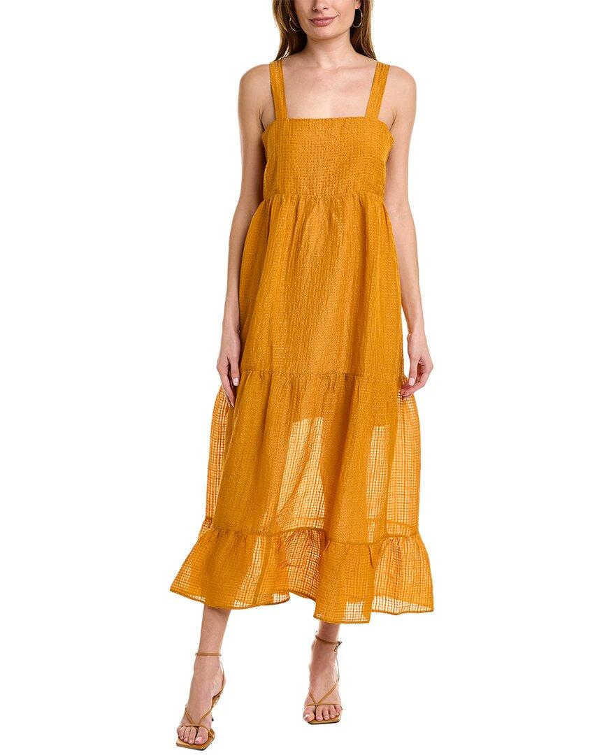 Marie Oliver Petra Silk & Linen-blend Maxi Dress in Yellow | Lyst