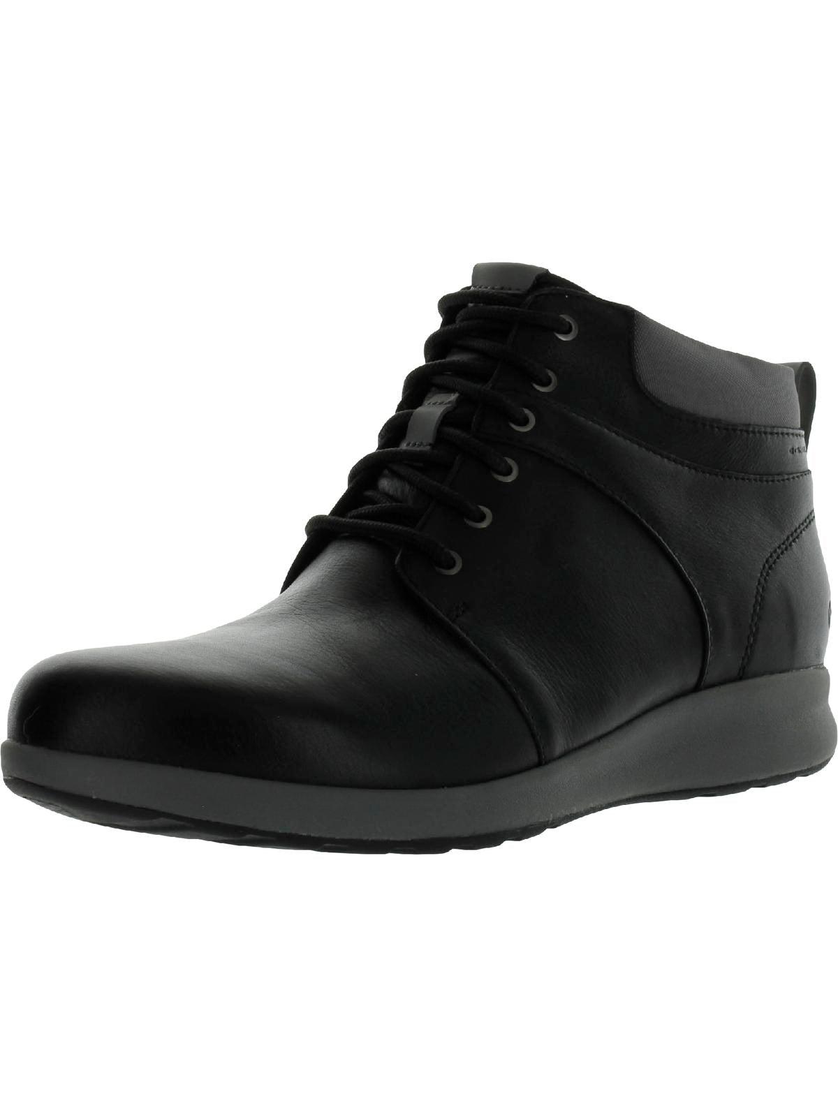 Clarks Un Adorn Walk Leather Round Toe Ankle Boots in Black | Lyst