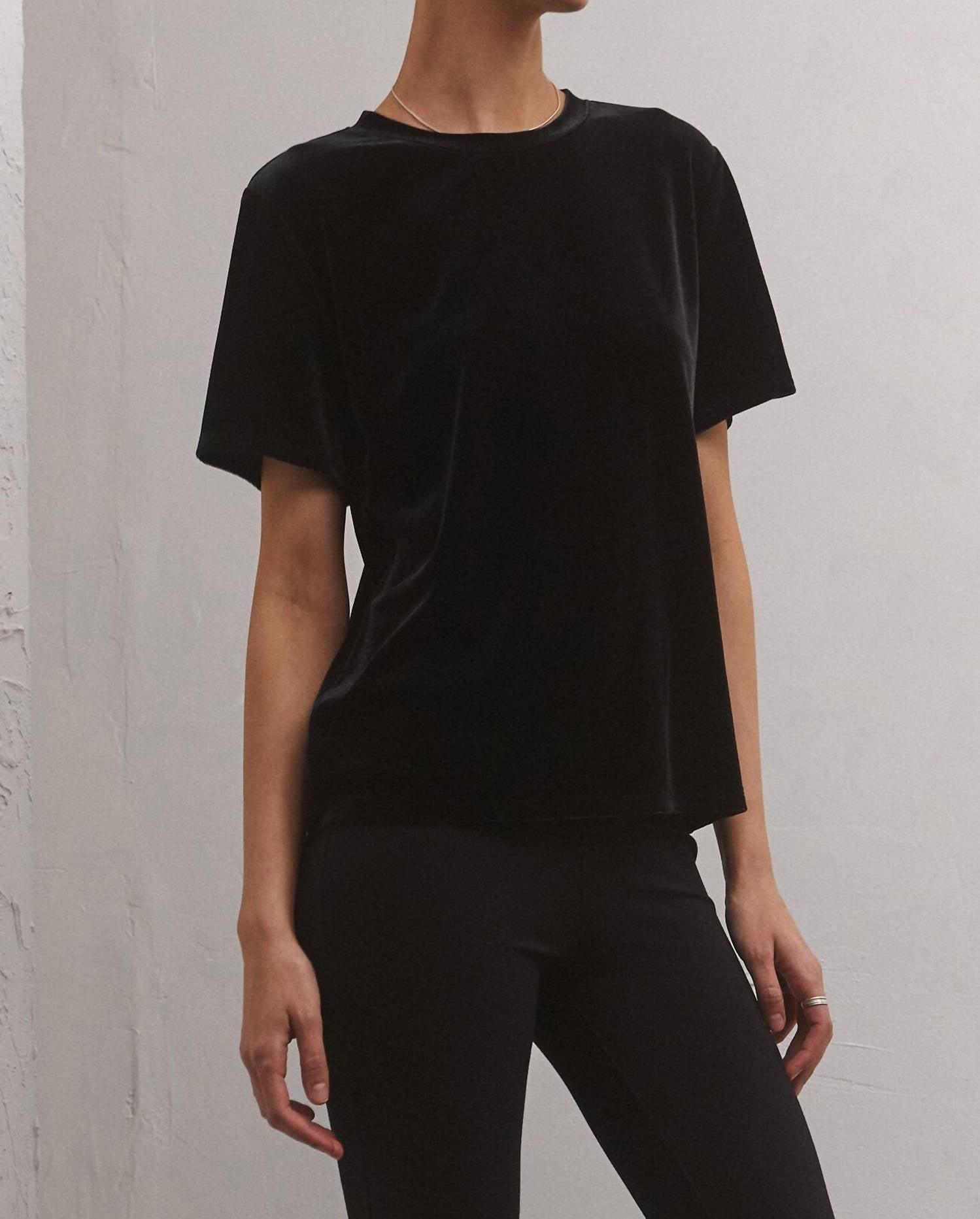 Z Supply Simone Velvet Top In Black