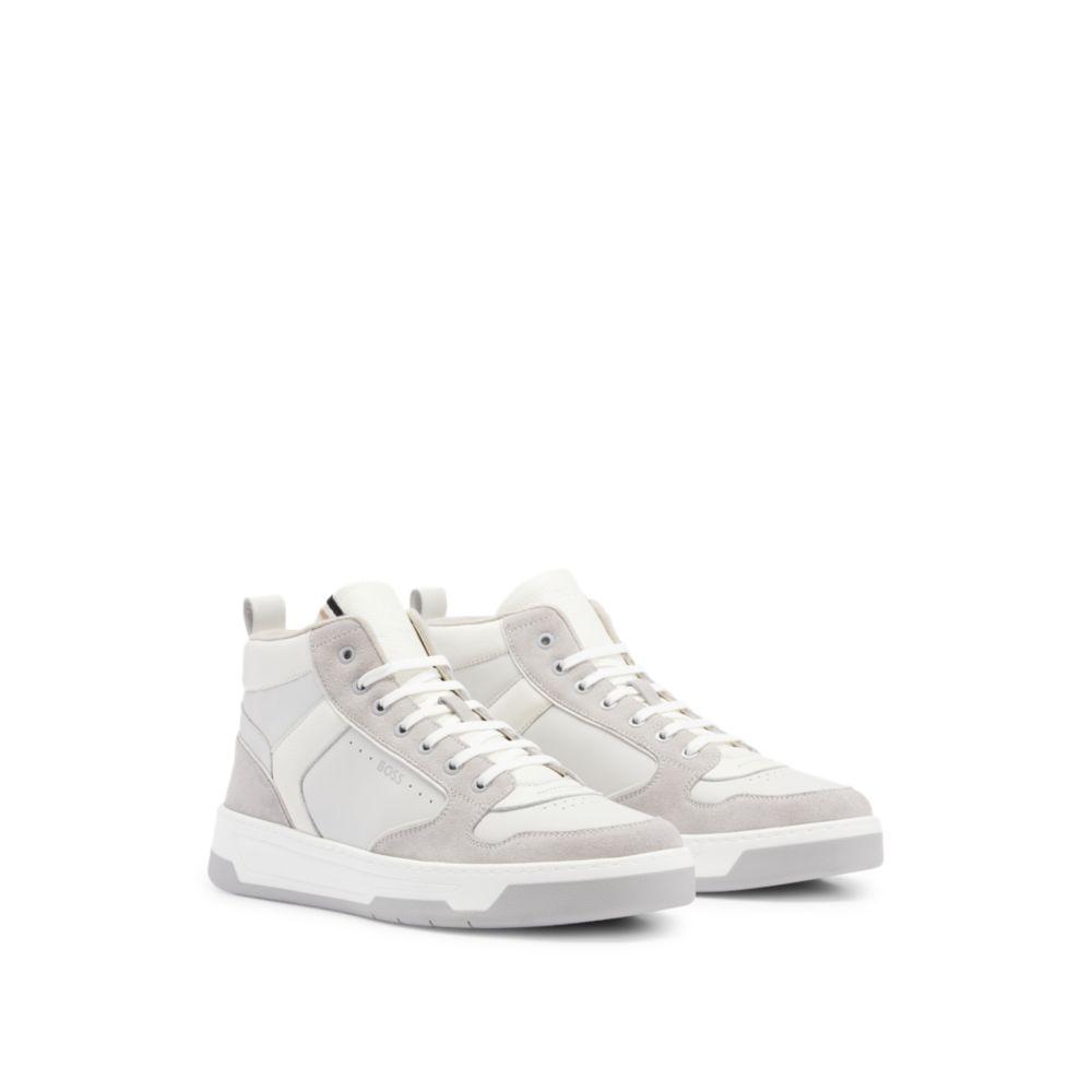 BOSS by HUGO BOSS High-top Trainers In Leather With Logo Details in ...