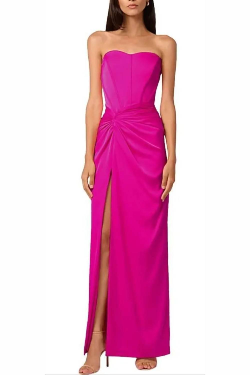 sachin and babi light blue dress Satin Maxi Halter Gown main image 1
