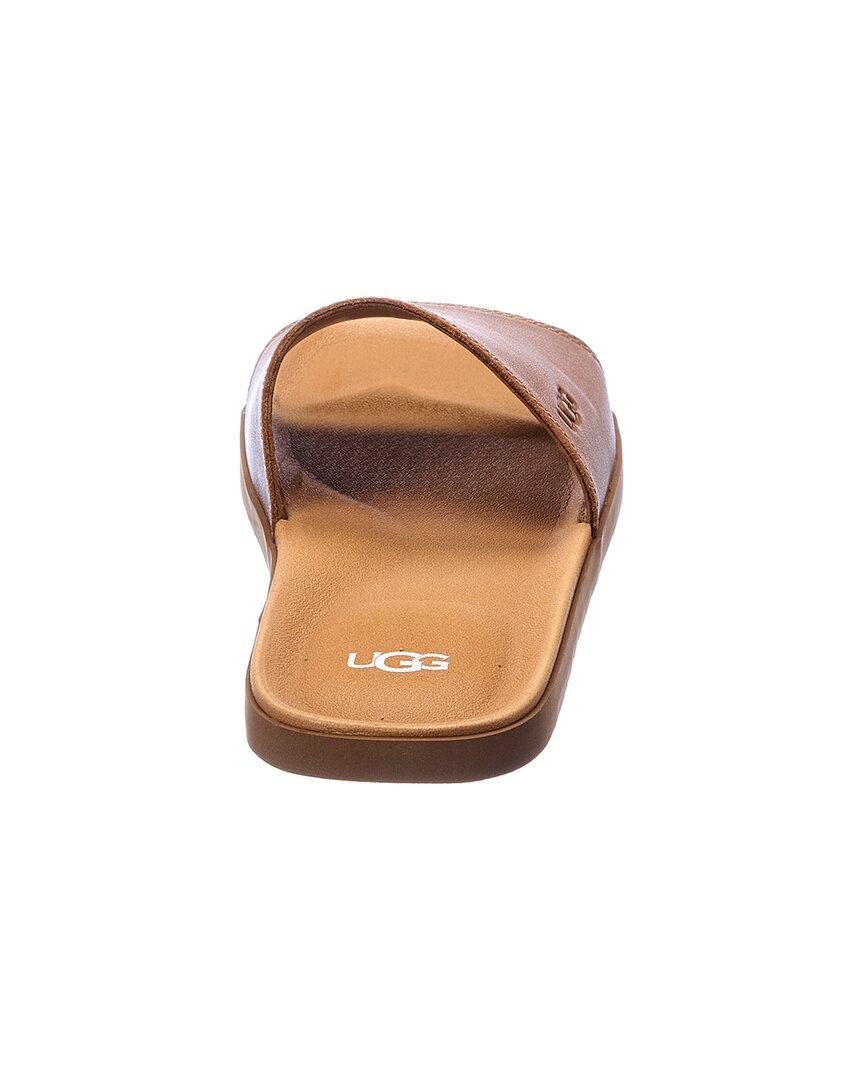 UGG Bennison Ii Leather Slide in Brown for Men | Lyst