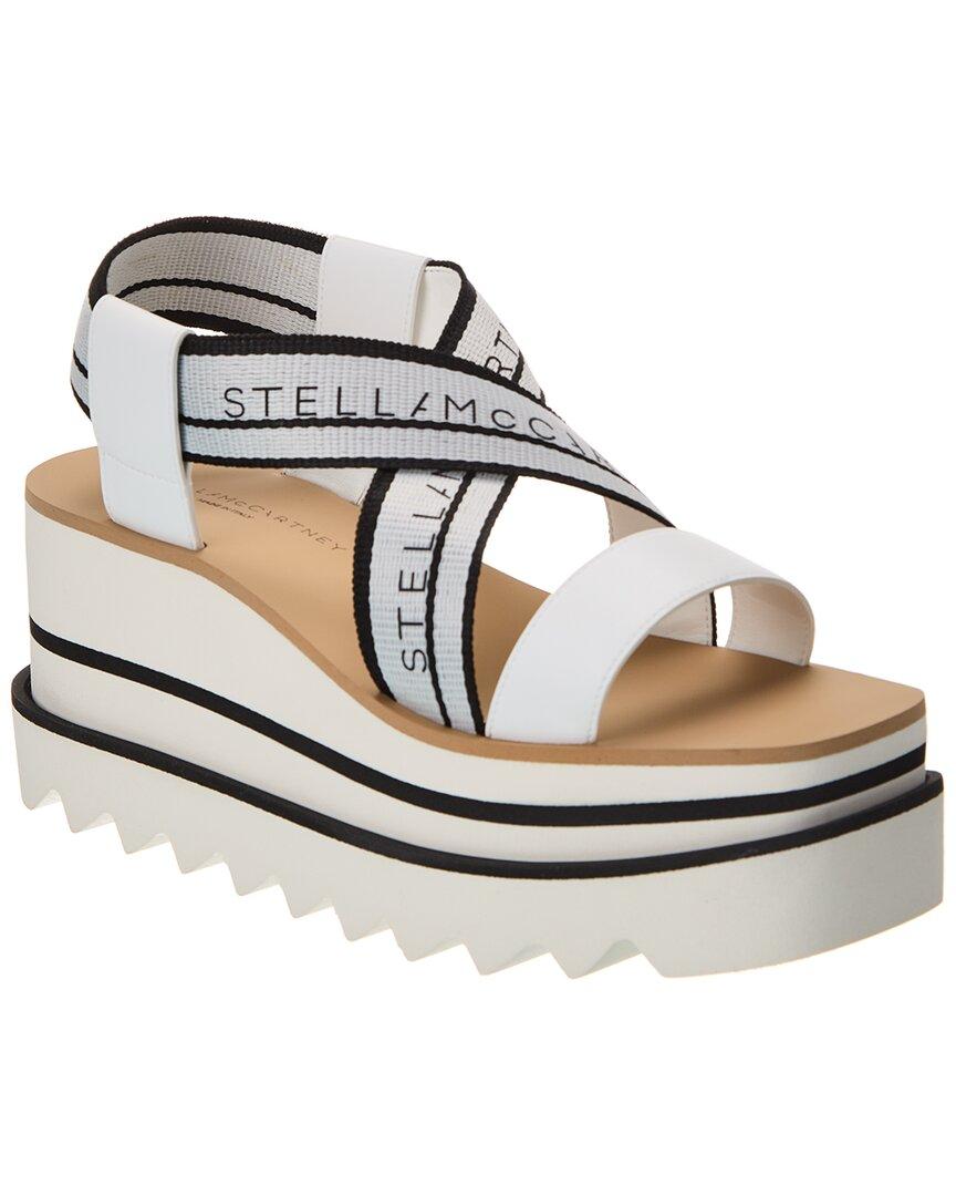 Stella McCartney Sneak-elyse Striped Platform Sandal in White | Lyst