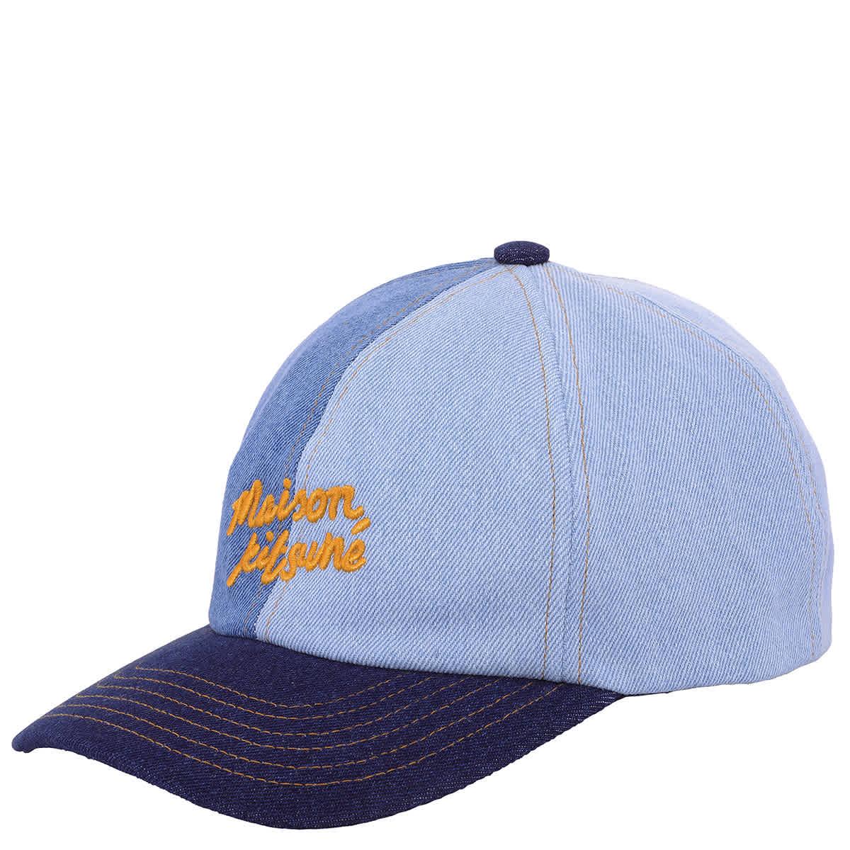 帽子 Maison Kitsune - Blue Maison Kitsuné - Bold Fox Head Leather Patch 6P Cap | HBX
