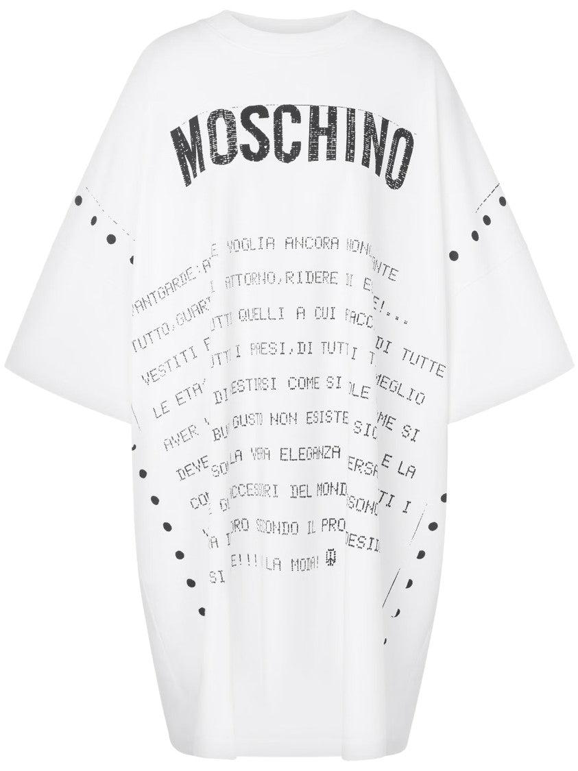 オールインワン・サロペット Moschino Oversized White Dress With Graphic Elements Moschino Oversized Dress With Graphic Elements in White | Lyst