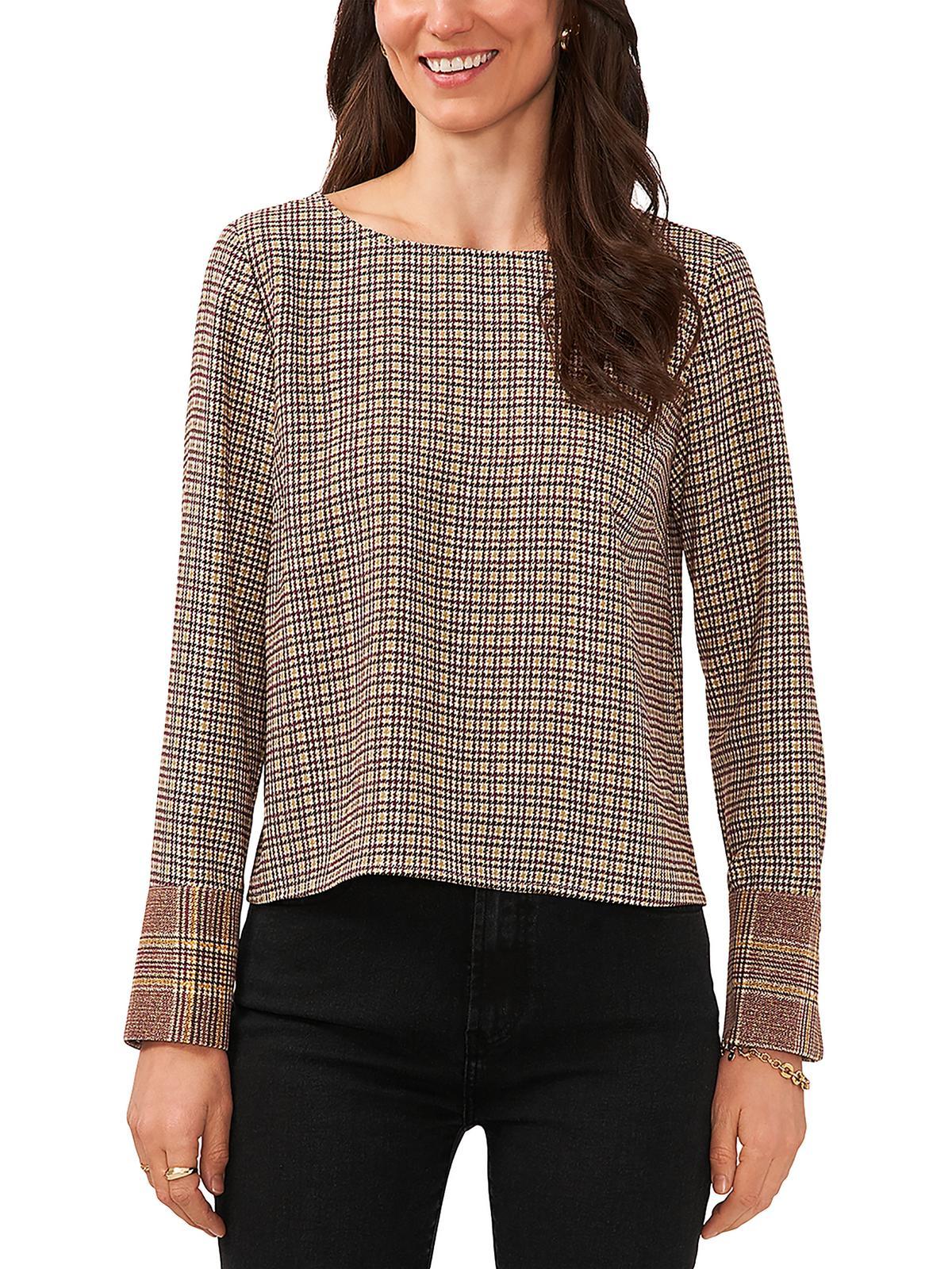 Vince Camuto Boat Neck Business Casual Pullover Top in Brown Lyst