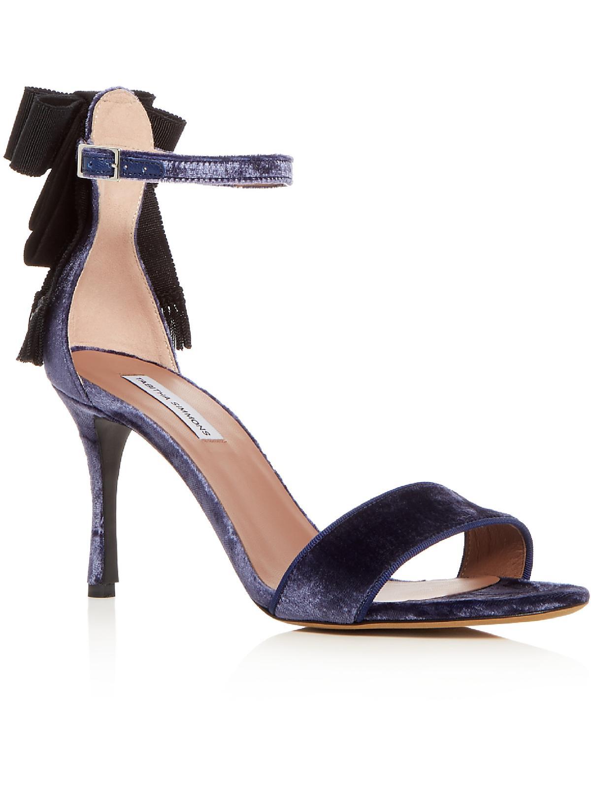 Tabitha Simmons Frances Velvet Ankle Strap Heels in Blue | Lyst