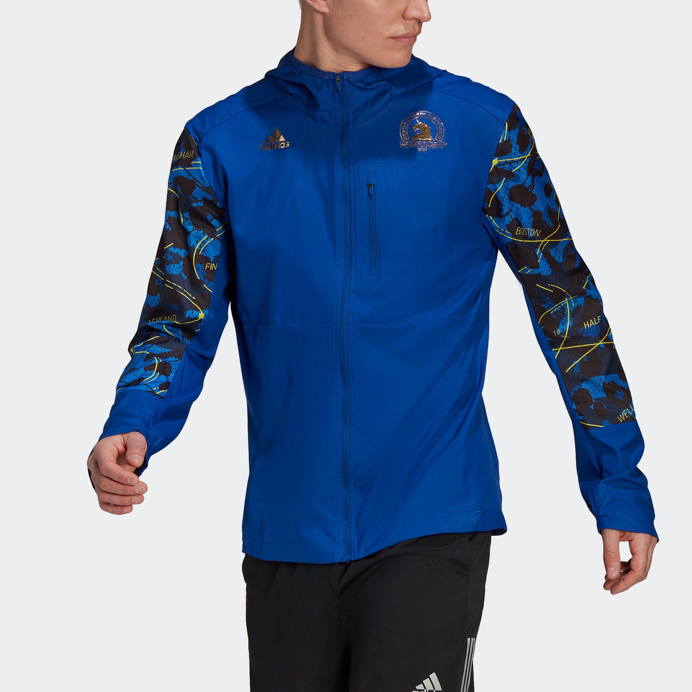 adidas Boston Marathon Own The Run Reflective Wind Jacket in Blue for Men |  Lyst