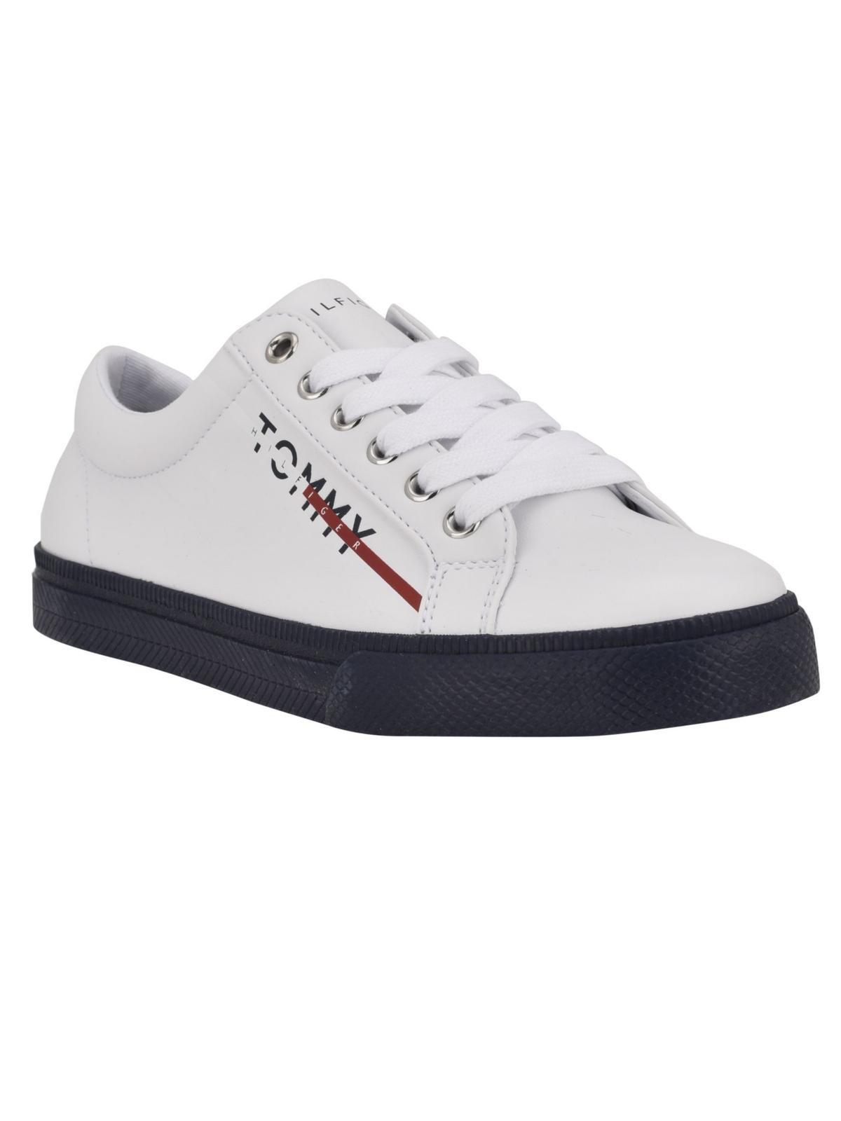 Tommy Hilfiger Luhn Faux Leather Low Top Casual And Fashion Sneakers in  White | Lyst