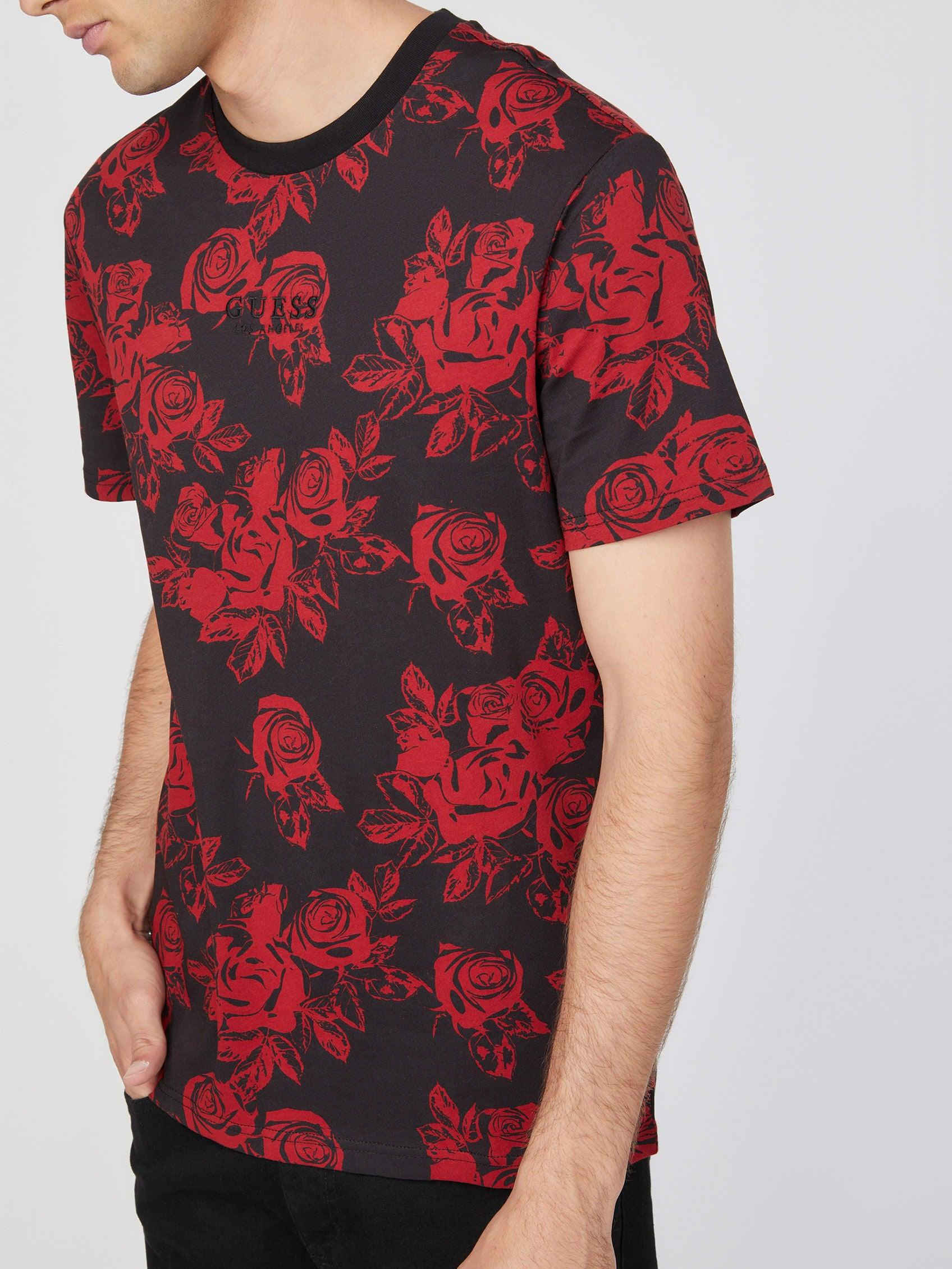 Guess Factory Tula Rose Logo Tee in Black for Men | Lyst