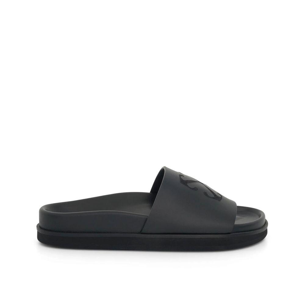 サンダル OFF-WHITE MEN'S SLIPPERS AND CLOGS BLACK LEATHER Off-White c/o Virgil Abloh Slippers for Men | Online Sale up