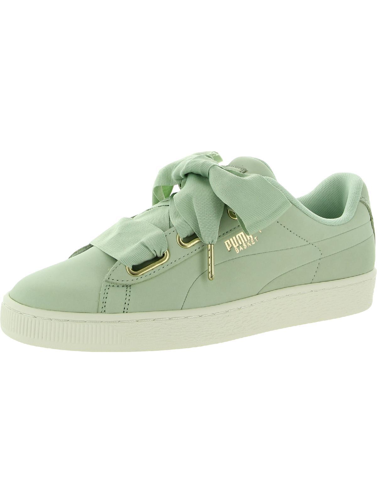 PUMA Basket Heart Soft Nubuck Lifestyle Casual And Fashion Sneakers in  Green | Lyst