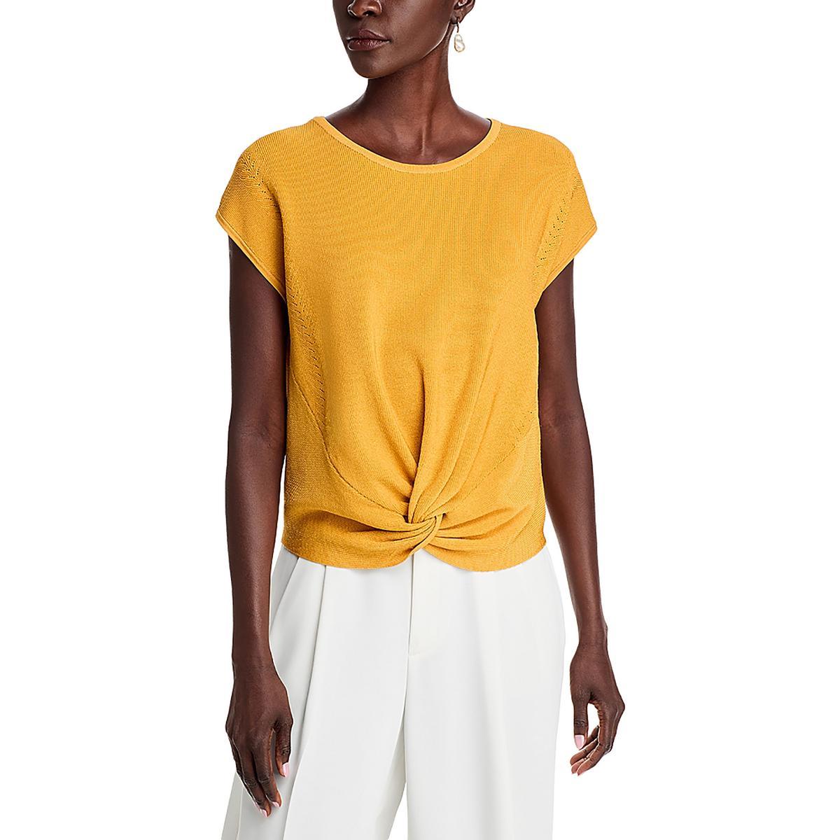 lou & grey softserve linen twist front top