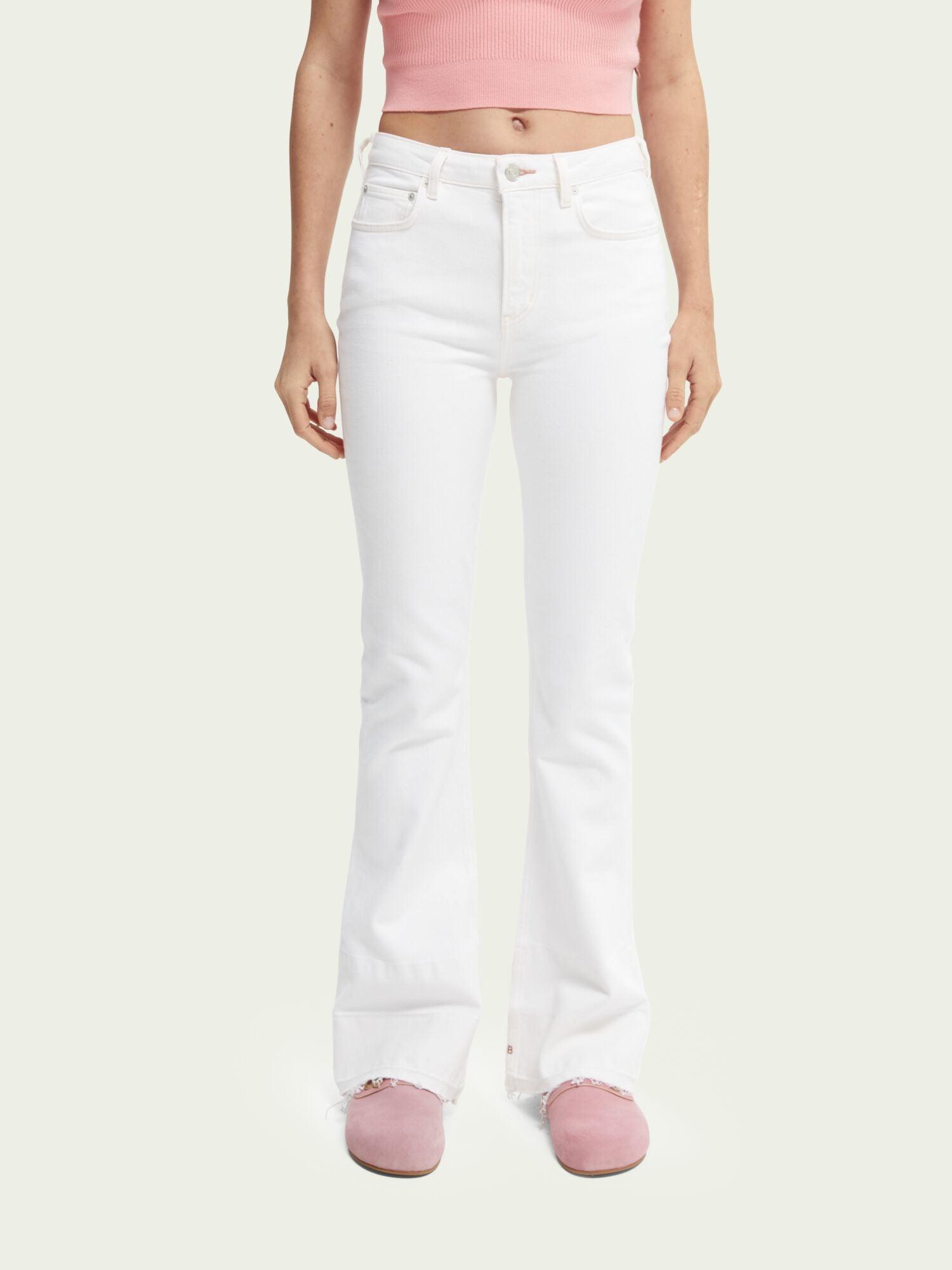 Scotch & Soda The Charm Flared Organic Cotton Jeans in White | Lyst