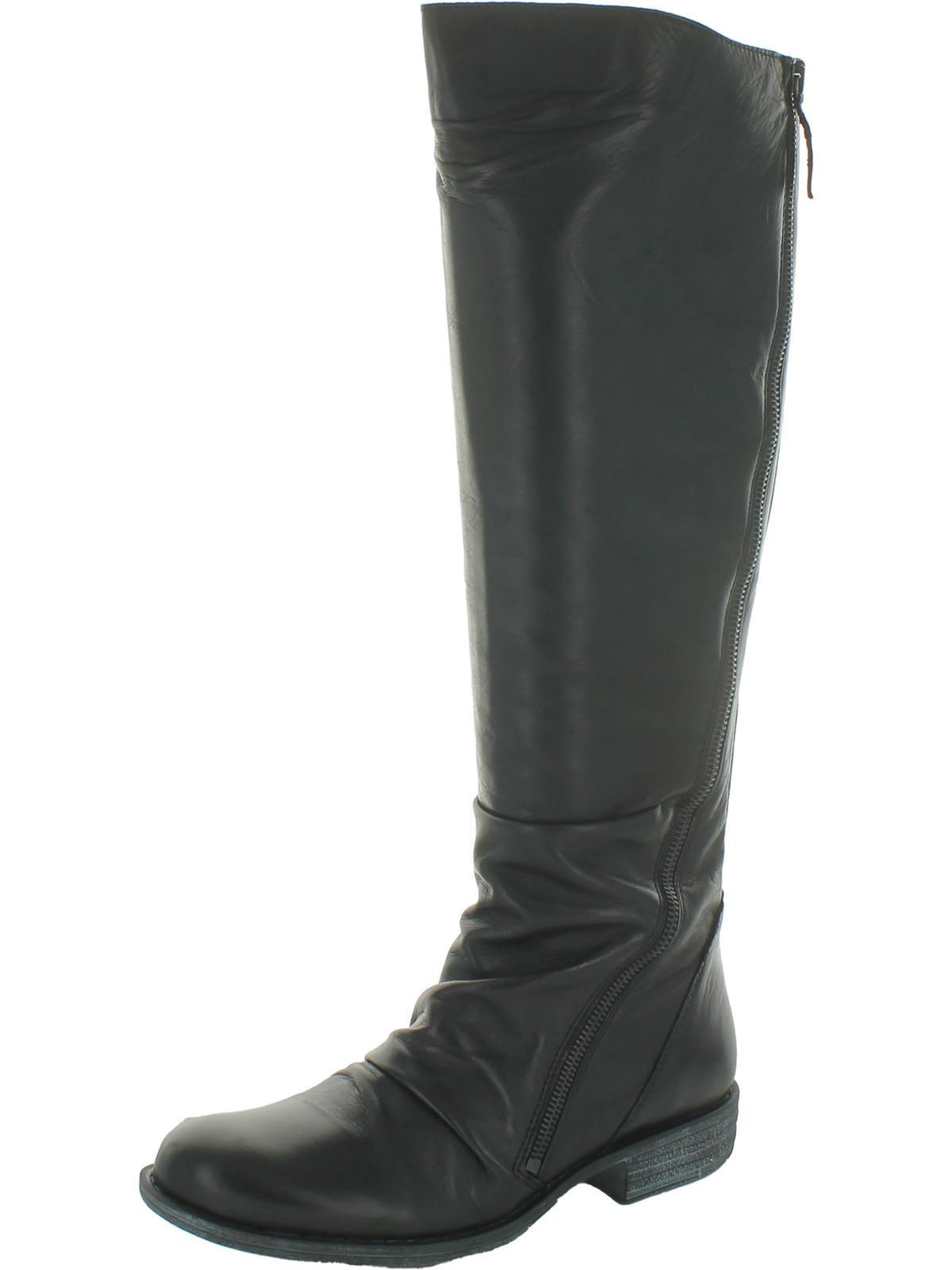 Miz Mooz Lore Leather Pull On Knee-high Boots in Black