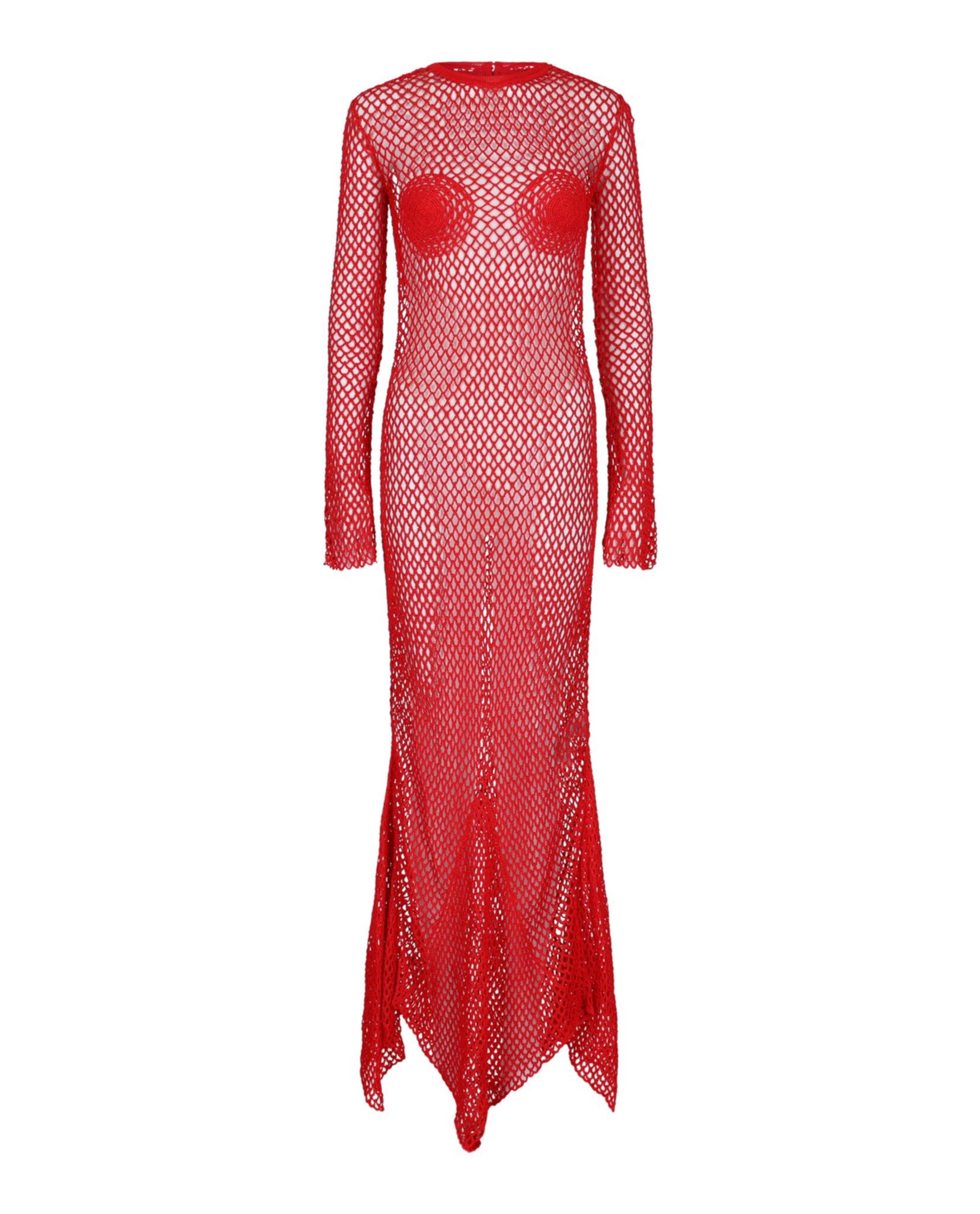 [Salvatore Ferragamo]ニットミディドレス Red Ferragamo Dresses for Women | Lyst