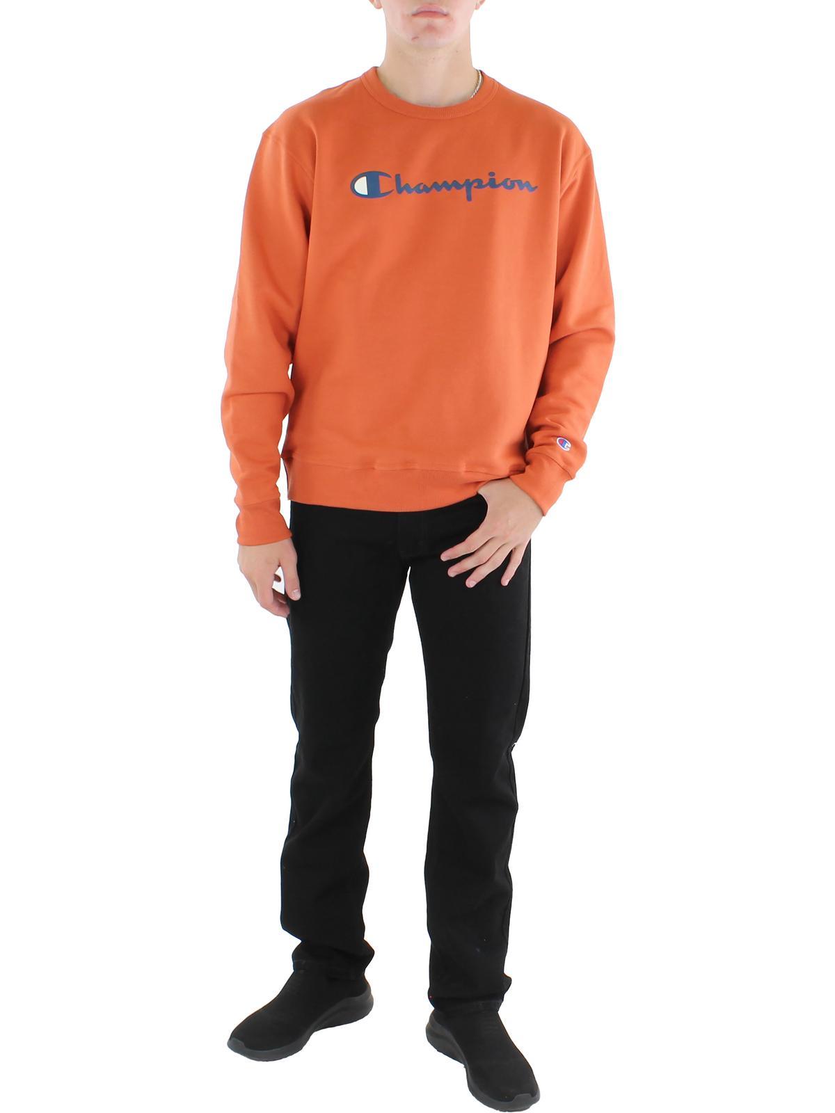 Champion Terry Crewneck Pullover Sweater in Orange for Men | Lyst