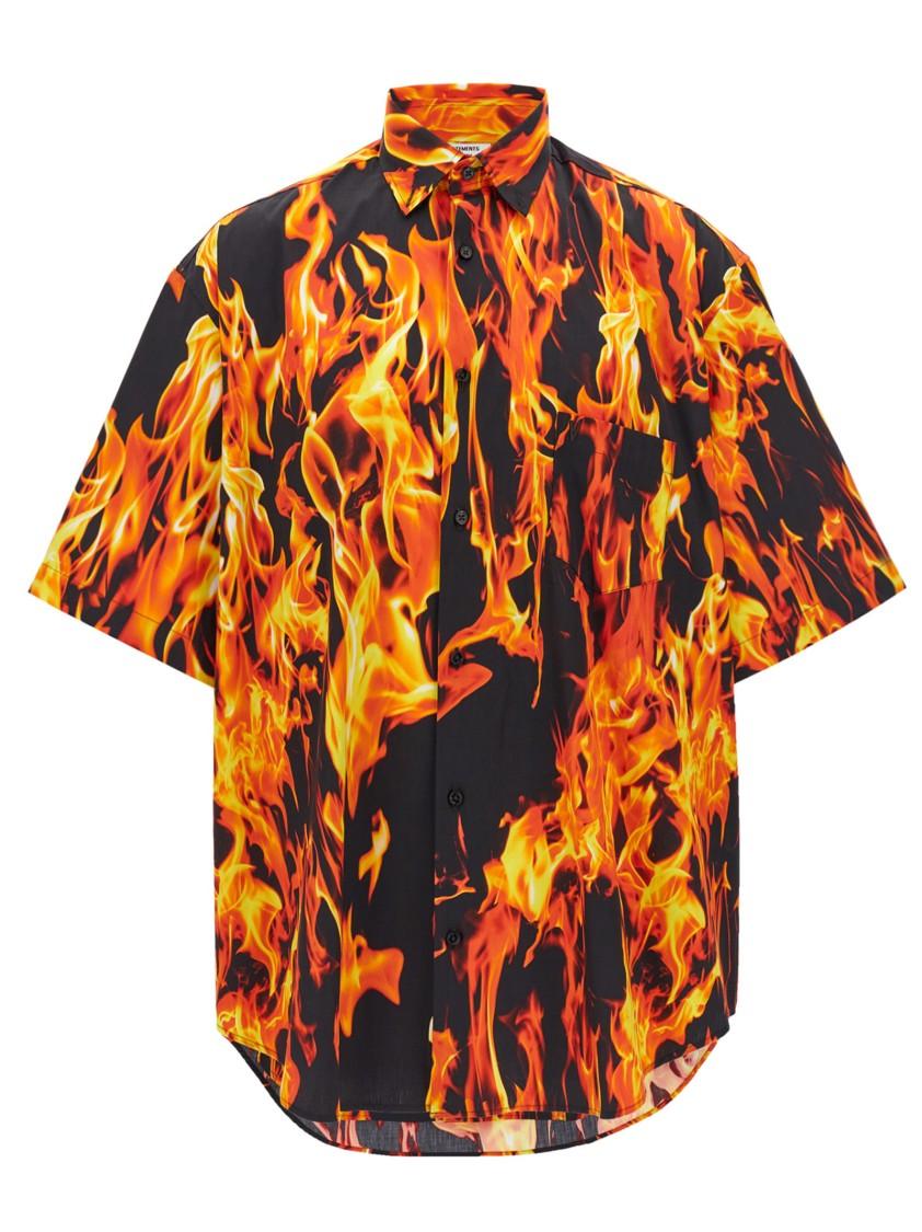 Tシャツ・カットソー VETEMENTS 'Black & Orange Fire' shirt Orange Vetements Clothing for Men | Lyst