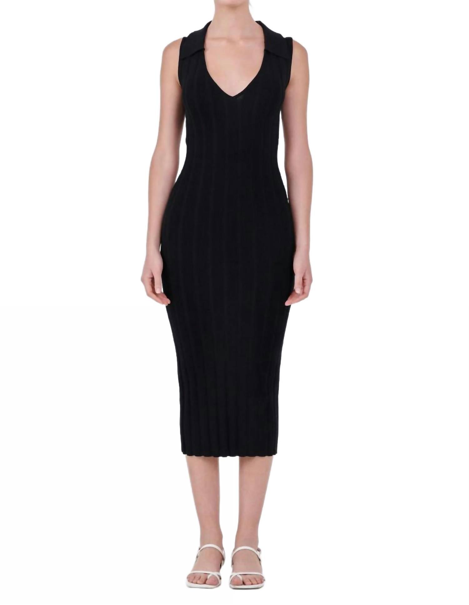knee length dresses for ladies Textured Navy Sleeveless Maxi Dress - Endless Rose