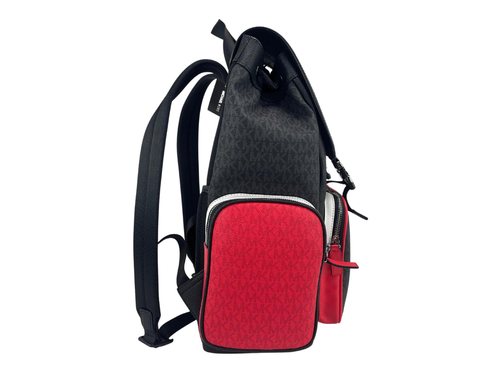 Red and black michael kors backpack new arrivals