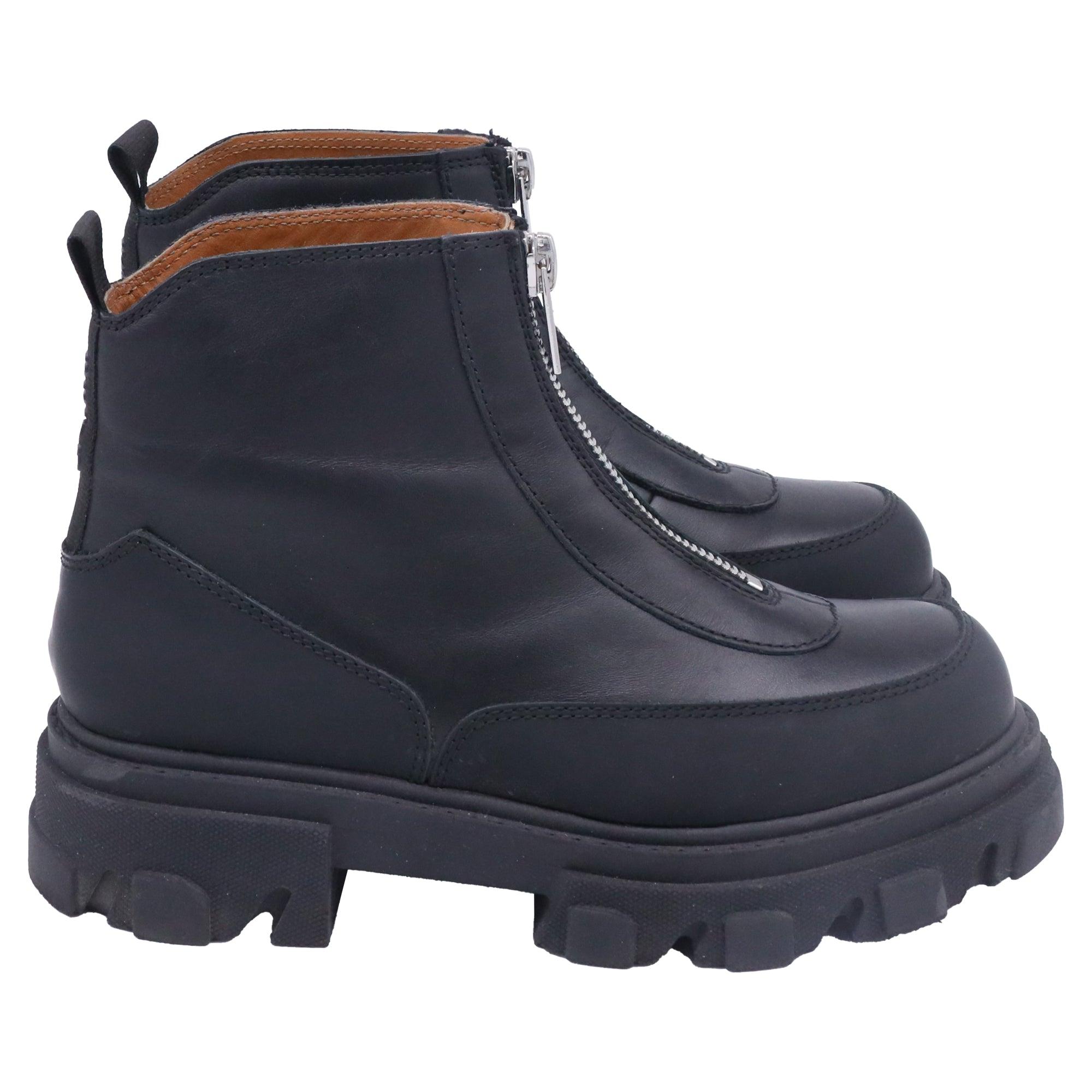 Ganni Zipped Ankle Boots in Blue Lyst