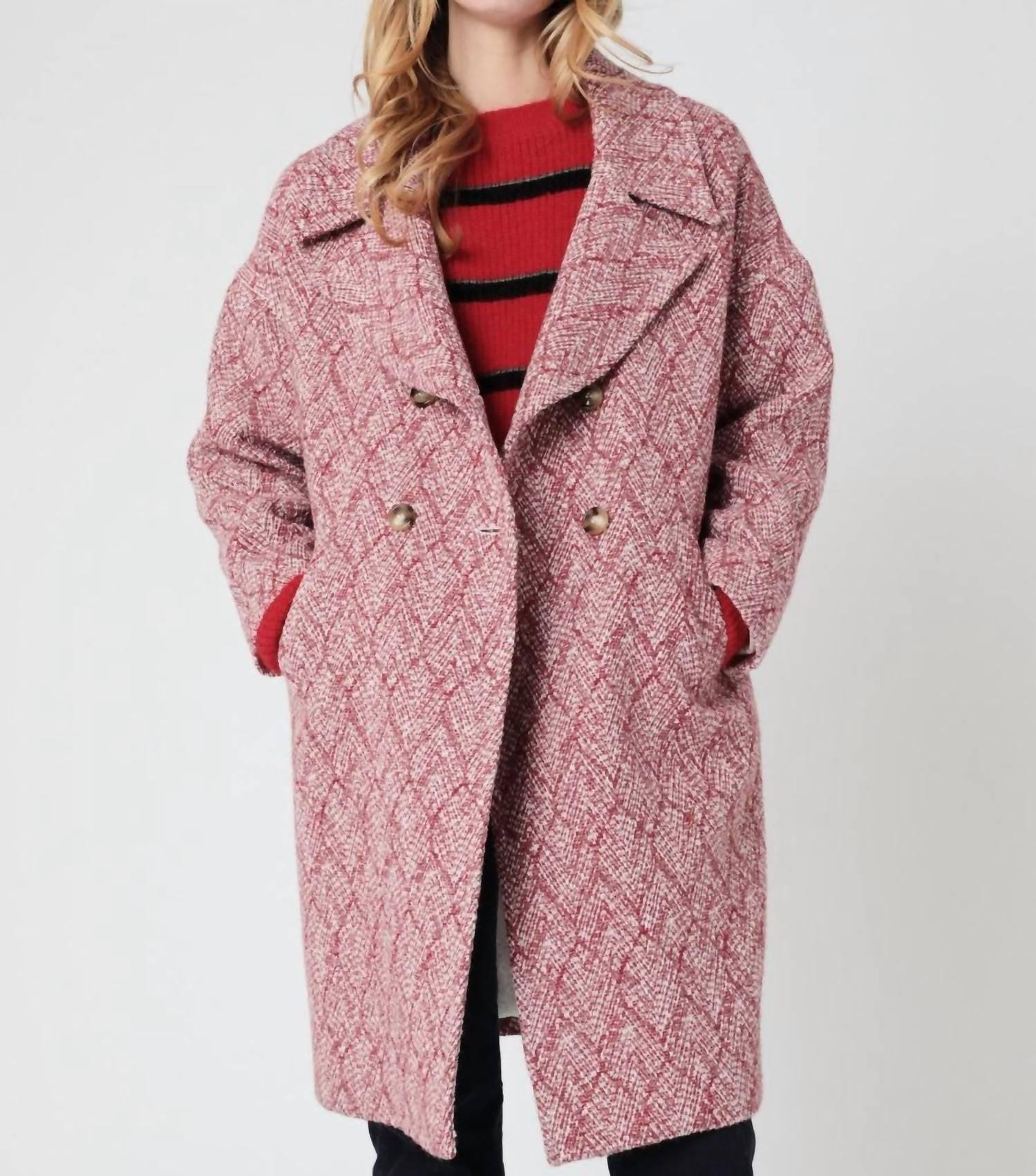 Berenice Manteau Long Coat in Red | Lyst