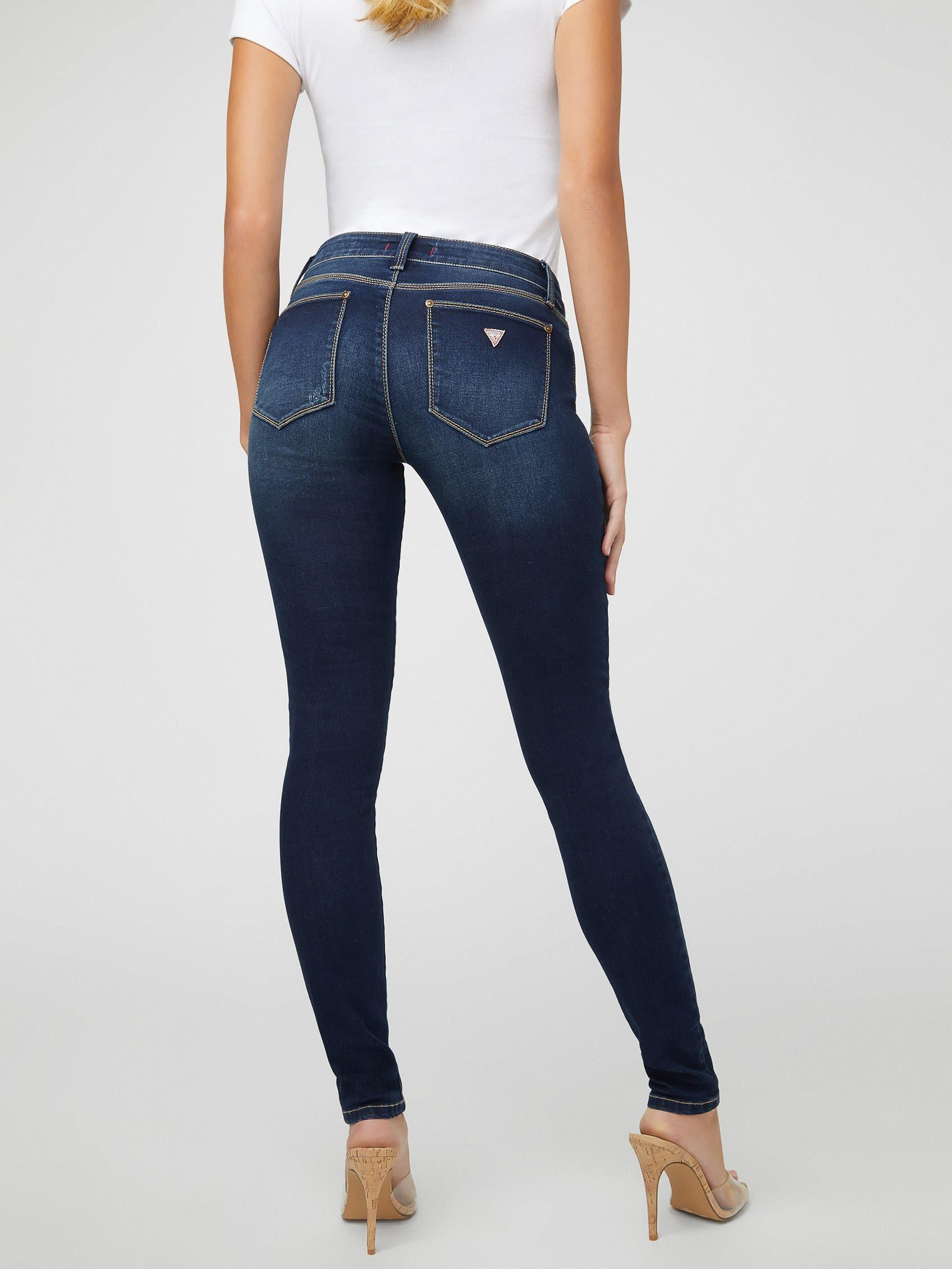 Guess Factory Sienna Curvy Skinny Low-rise Jeans in Blue | Lyst