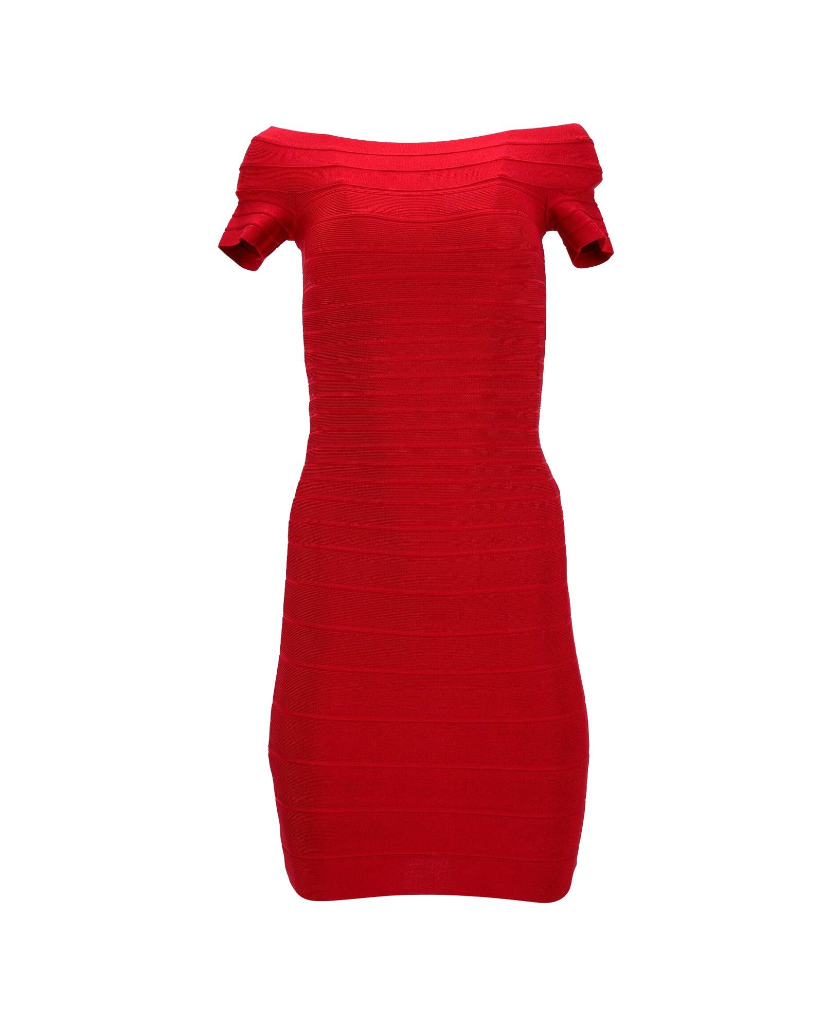 Herve leger off the shoulder dress hotsell