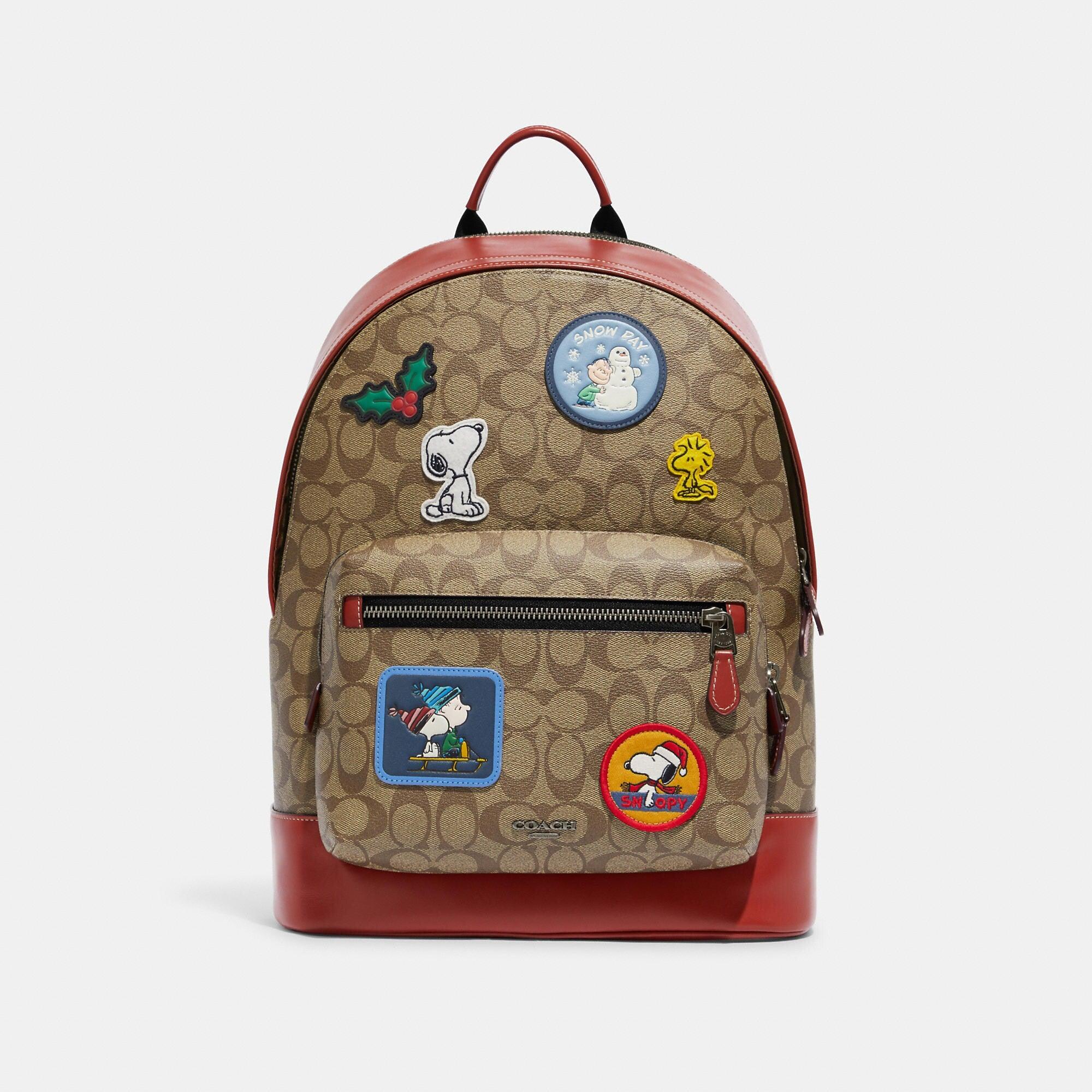 Coach Outlet Coach X Peanuts West Backpack In Signature Canvas With