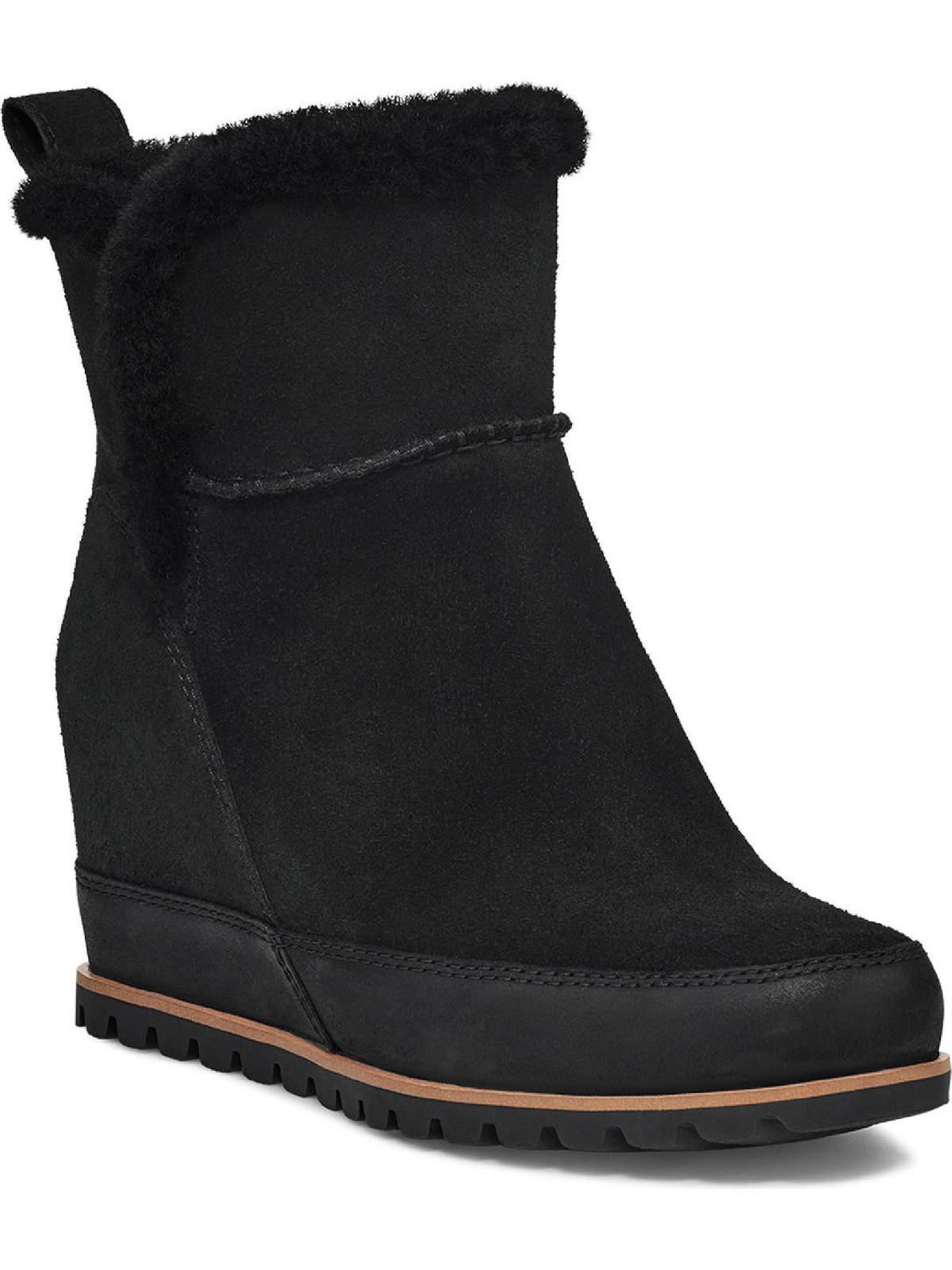 UGG Malvella Wool Slip On Wedge Boots in Black | Lyst