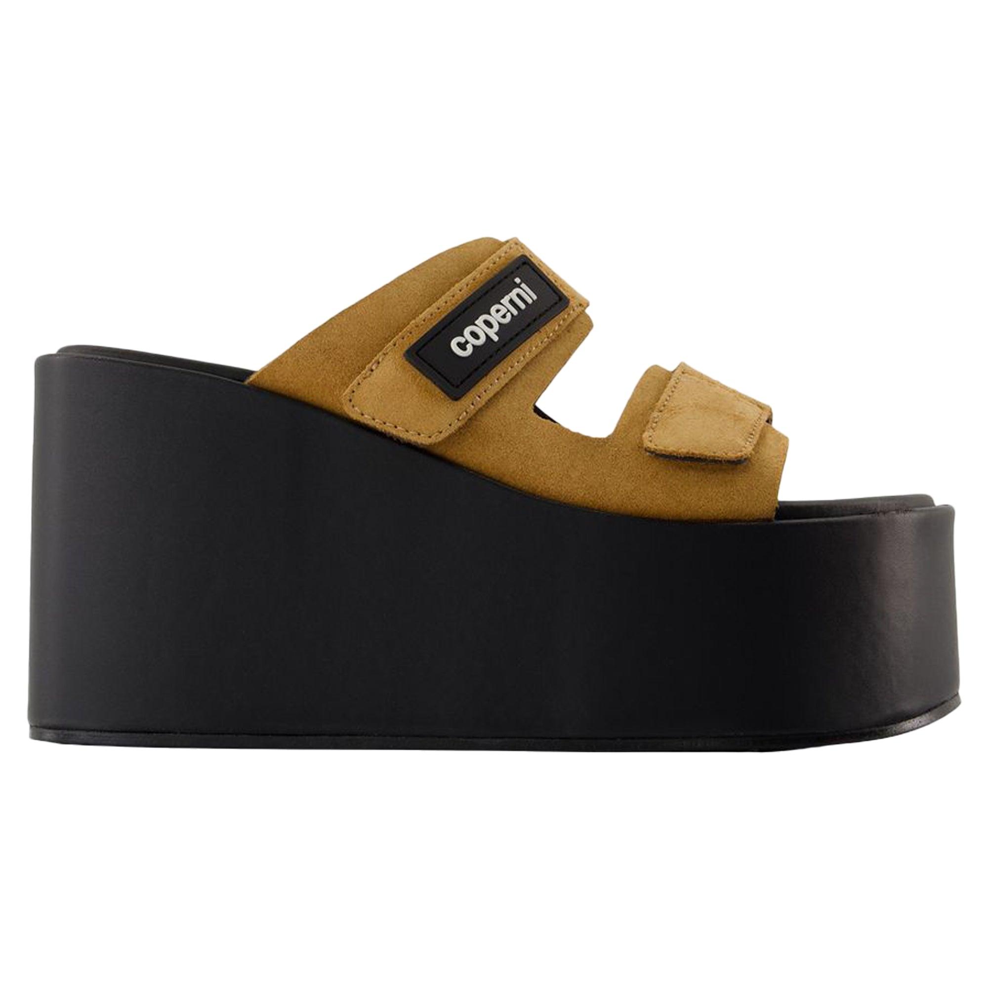 サンダル・ミュール Coperni Patch Sandals - Coperni - Leather - Black/Brown Patch Sandals - Coperni - Leather - Black/Brown