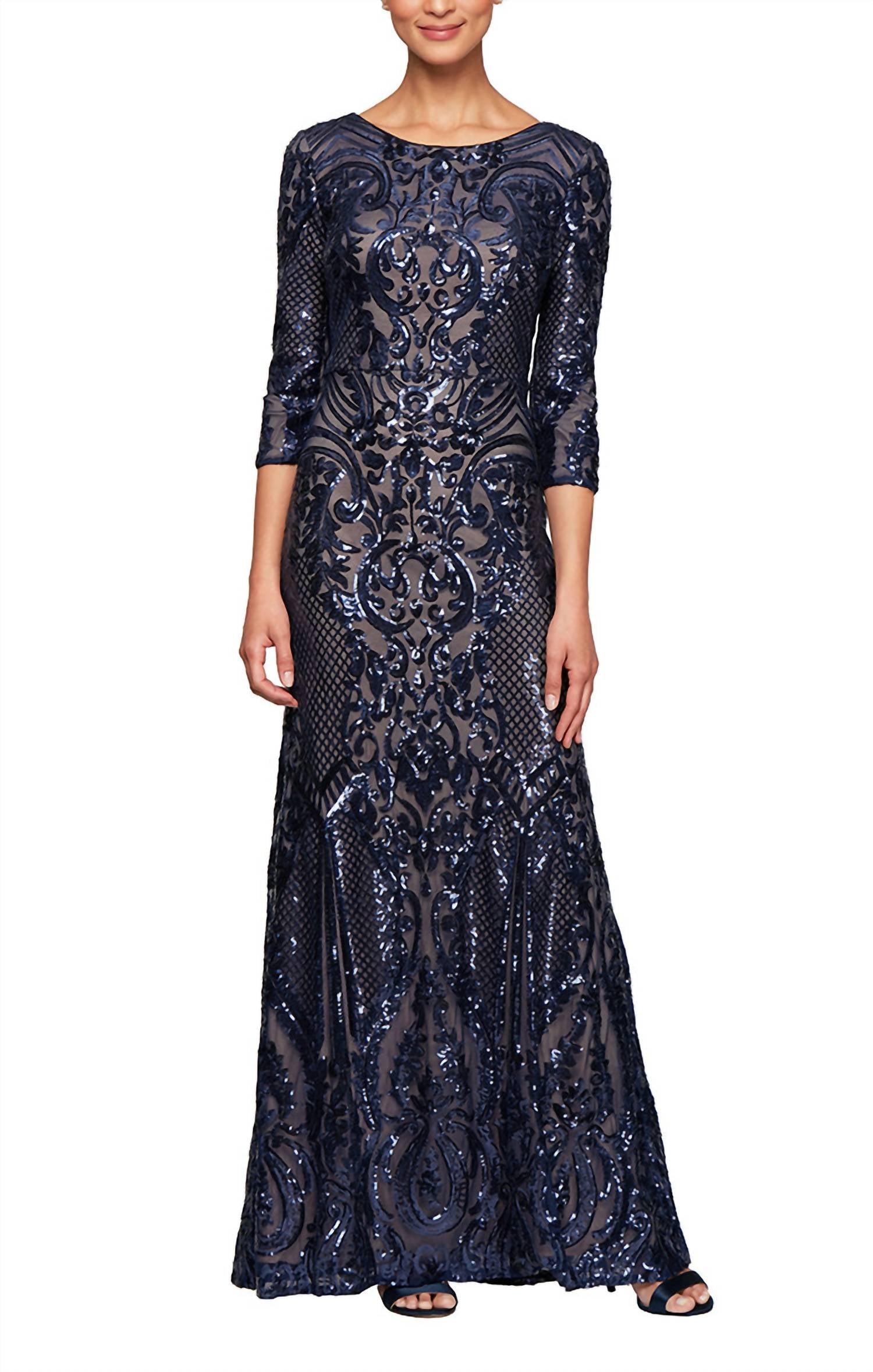sachin and babi light blue dress Alex Evenings | Dresses | Alex Evenings Nwt Womans Champaign Sequin Dress  Petite main image 1