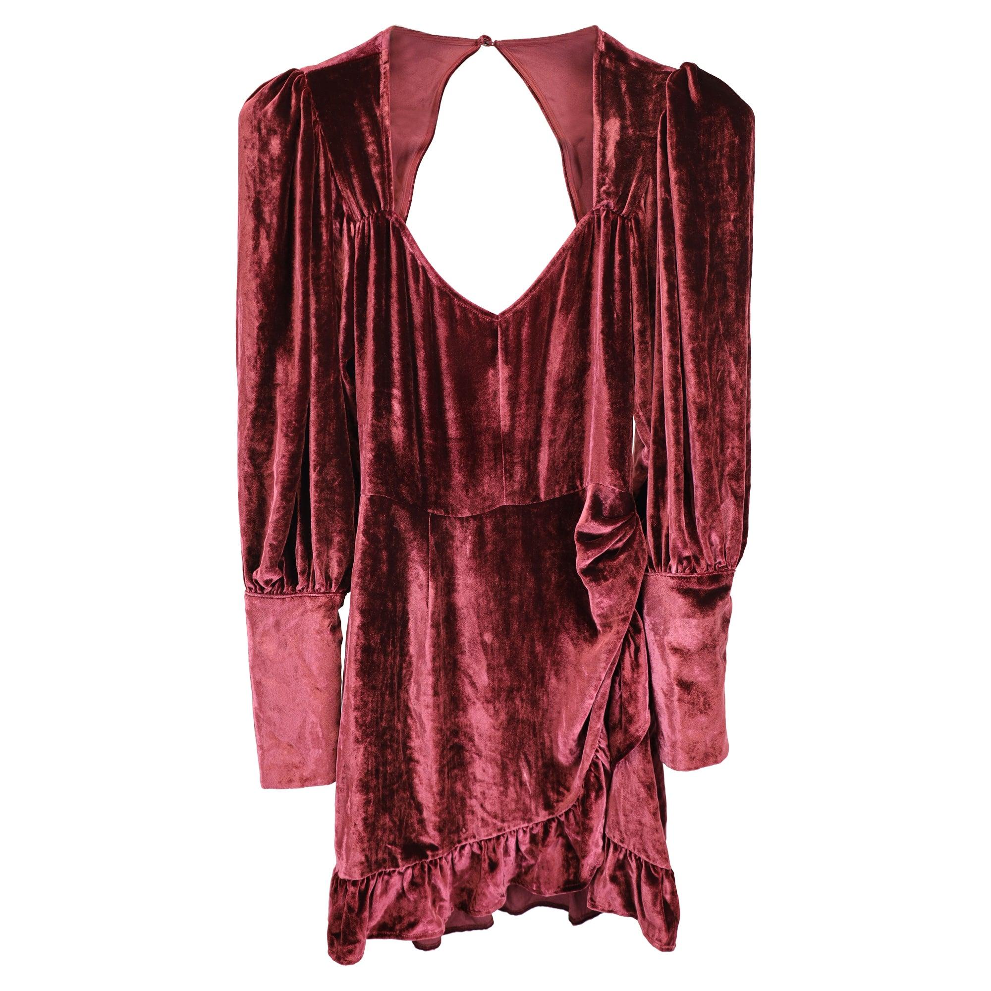 reformation brown velvet dress Reformation Jocelyn Velvet Dress  katie + hubbell