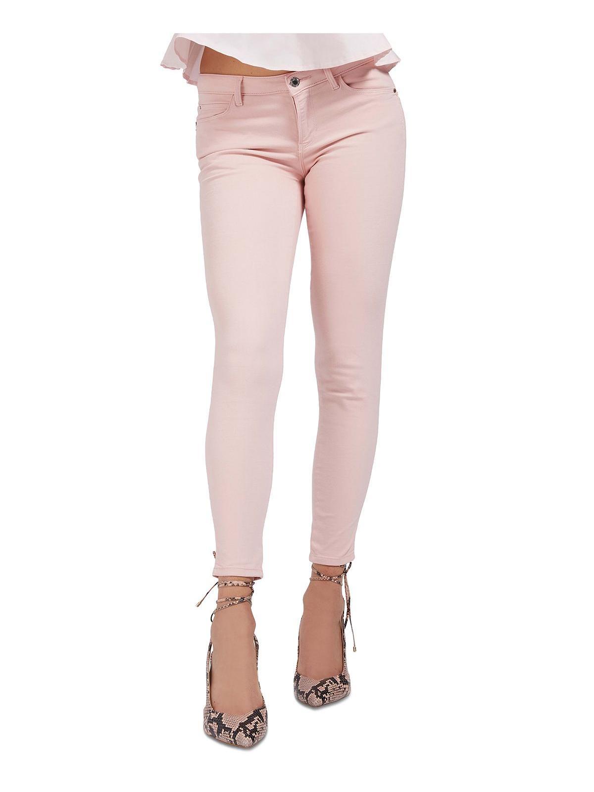 Guess Denim Curvy Colored Skinny Jeans in Pink | Lyst