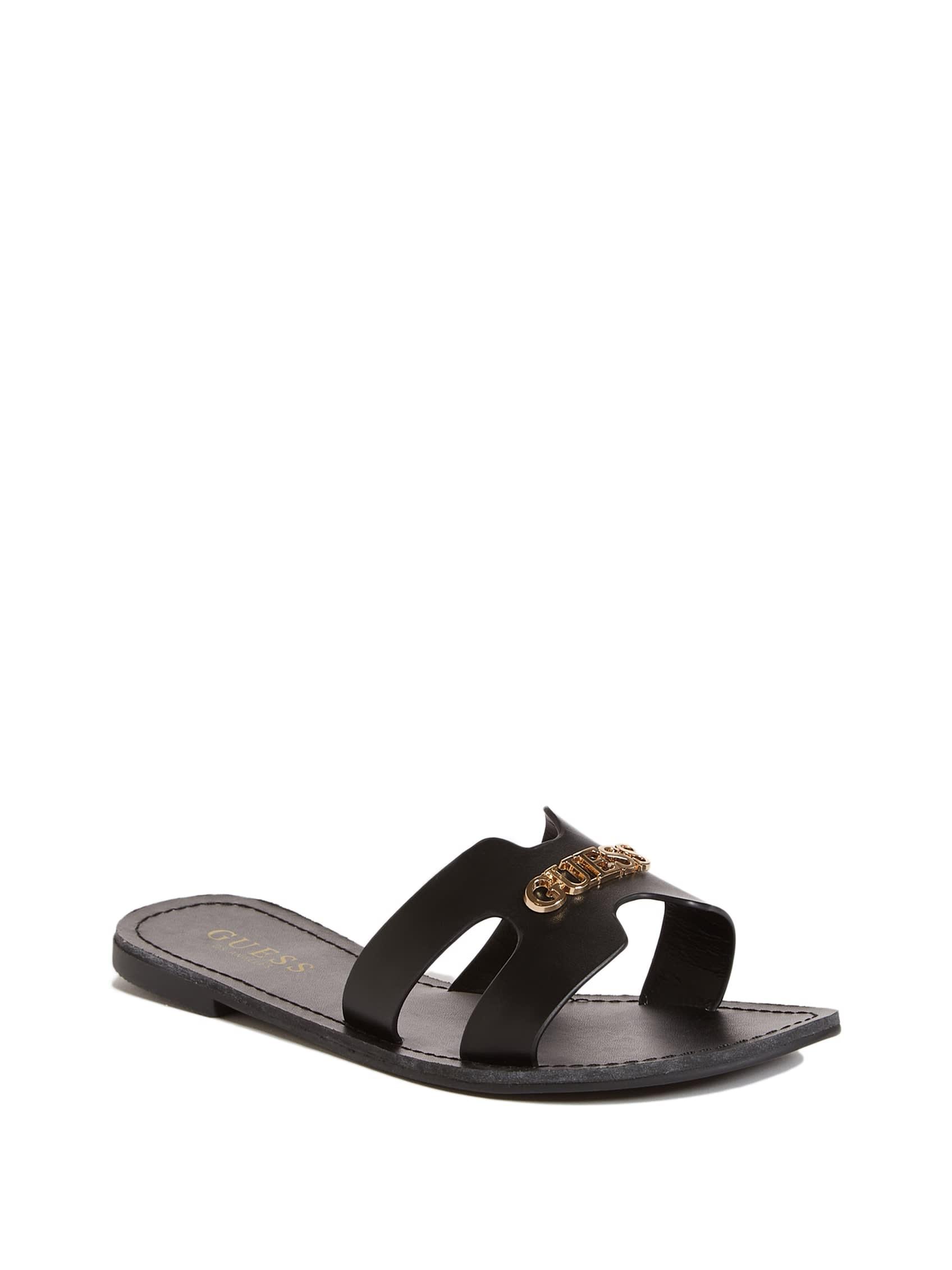 Guess Factory Isabell Slide Sandals in Black | Lyst