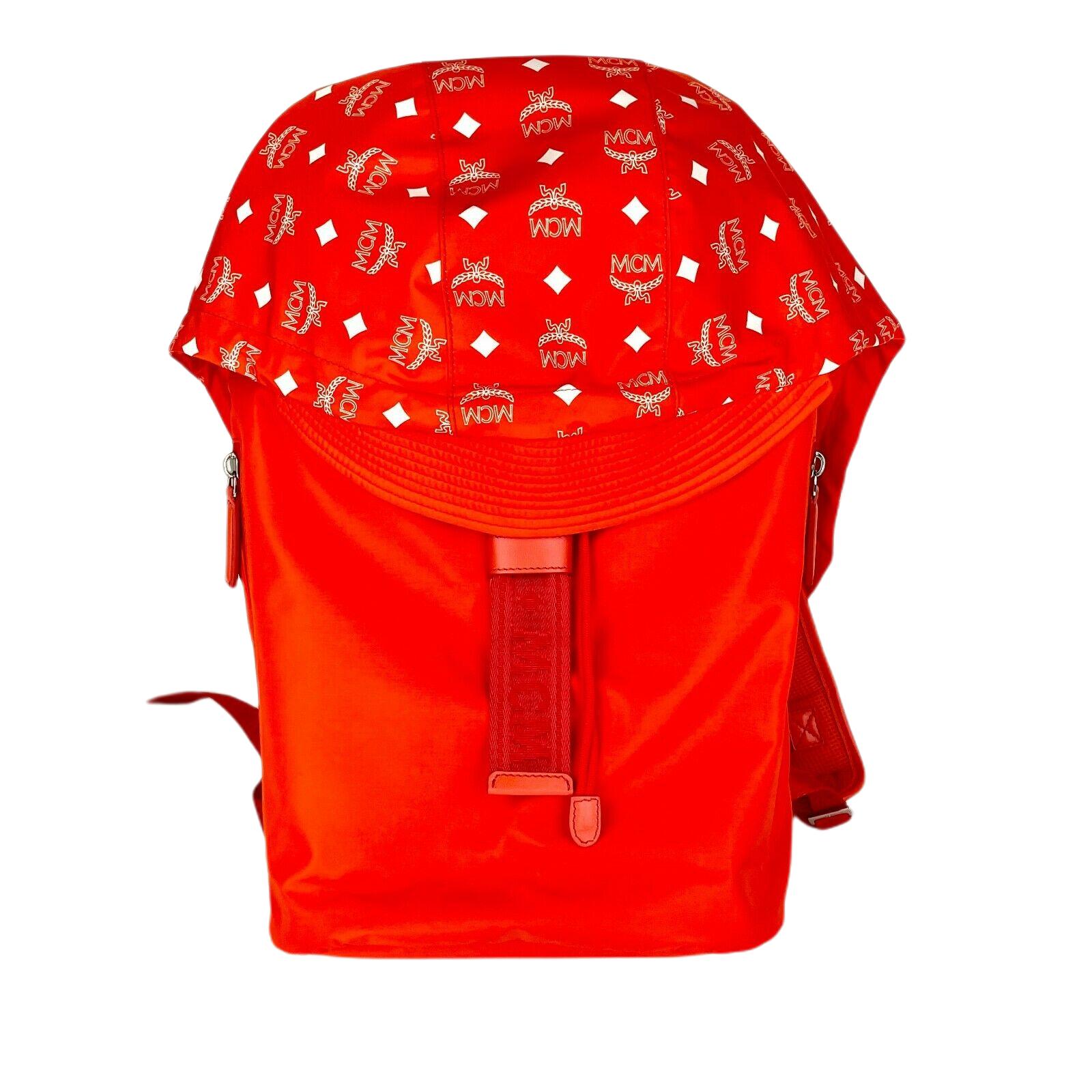 MCM Luft Nylon Backpack in Red
