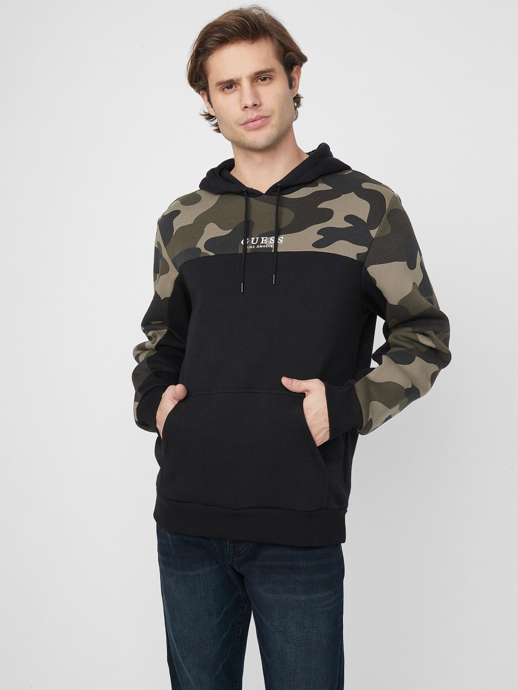 Guess Factory Akram Pullover Hoodie in Green for Men | Lyst